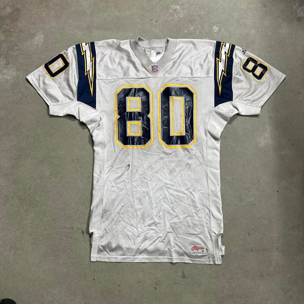 Vintage Ripon 2000’s Distressed San Diego Chargers Game Fit, P.Zepeda #80 Jersey