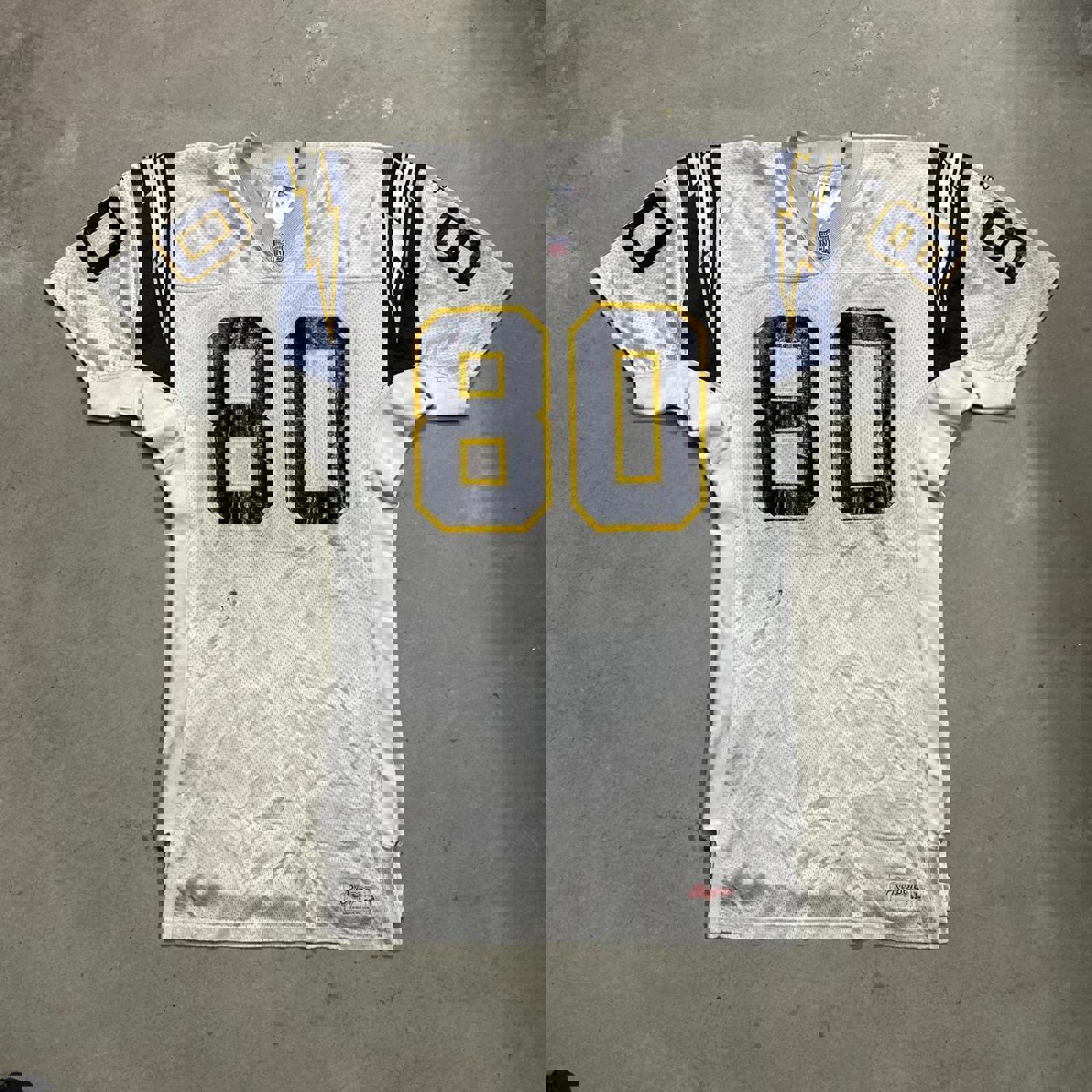 Vintage Ripon 2000’s Distressed San Diego Chargers Game Fit, P.Zepeda #80 Jersey