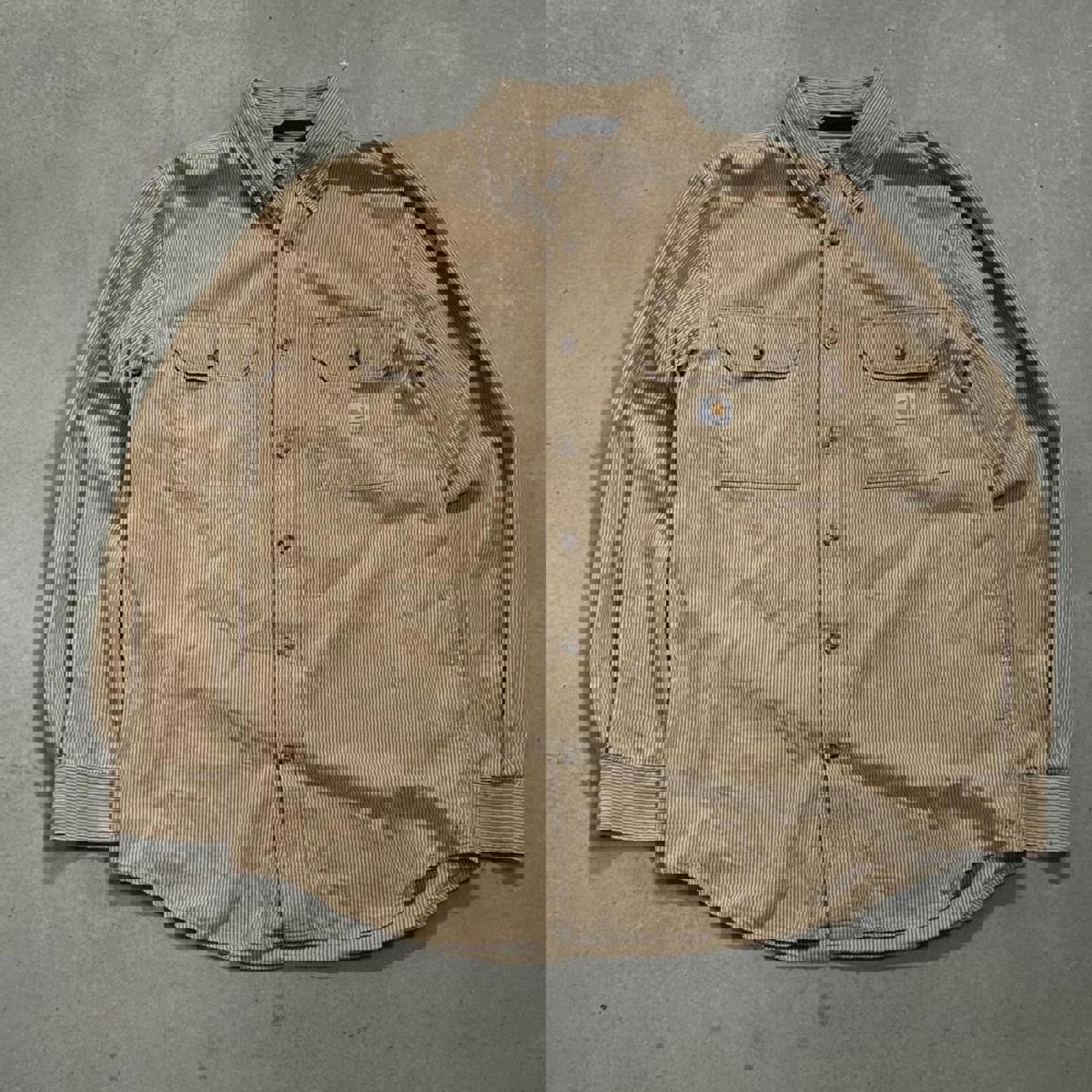 Carhartt Loose Fit Long Sleeve Button Down Medium Pinstripe