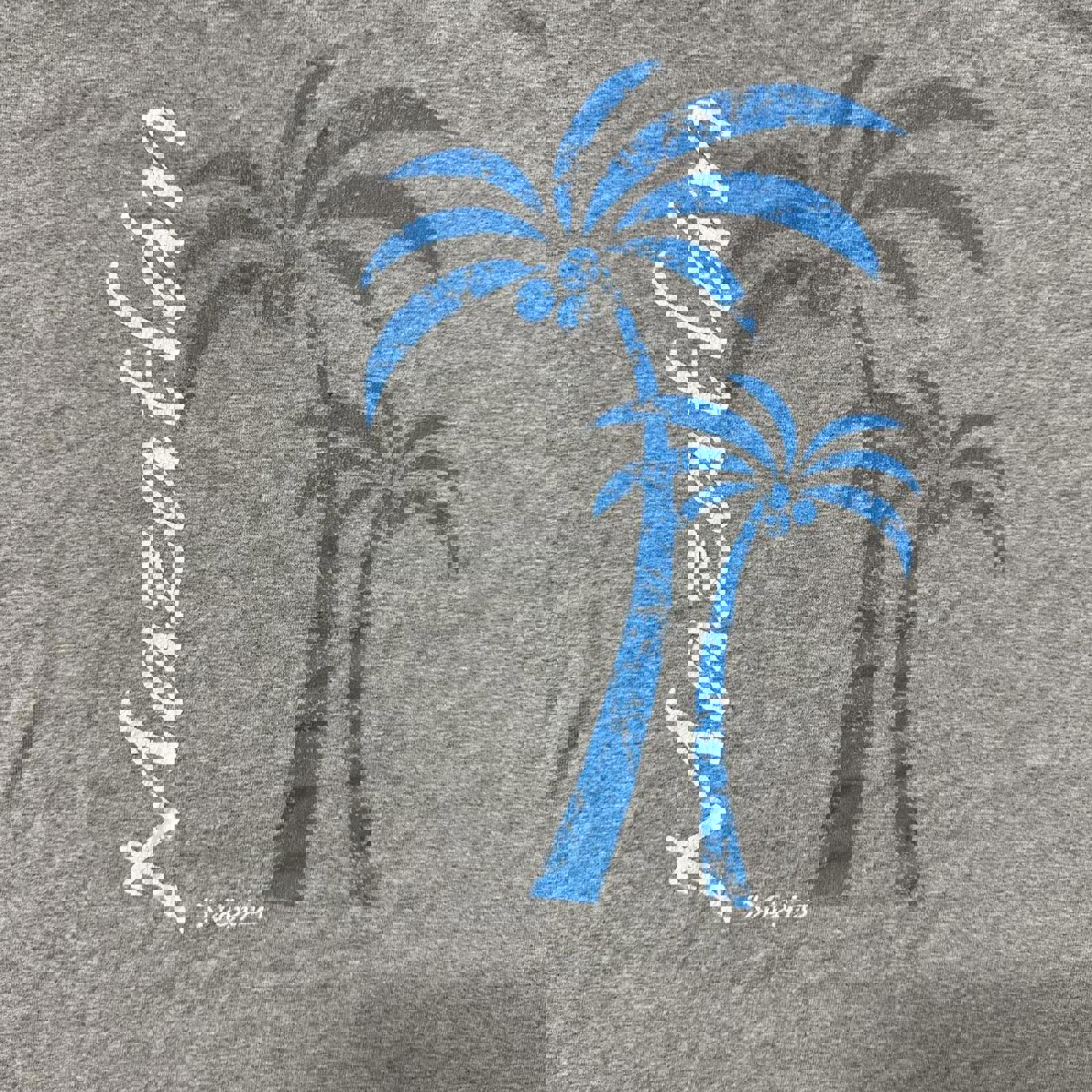 Grey vintage 80s Yazbek Mexico t-shirt with palm tree logo