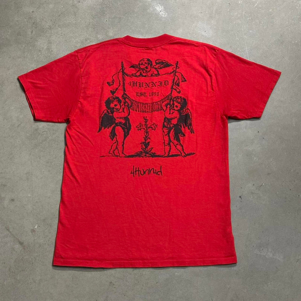 YG 4Hunnid Old English Angel Graphic Tee