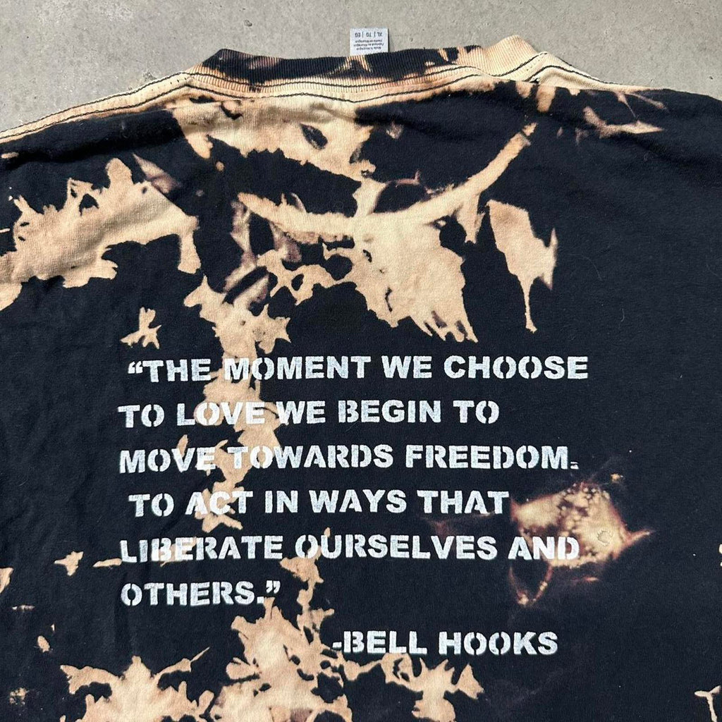 Dope Brown & Black Tiedyed Graphic Tee w/ quote on the back