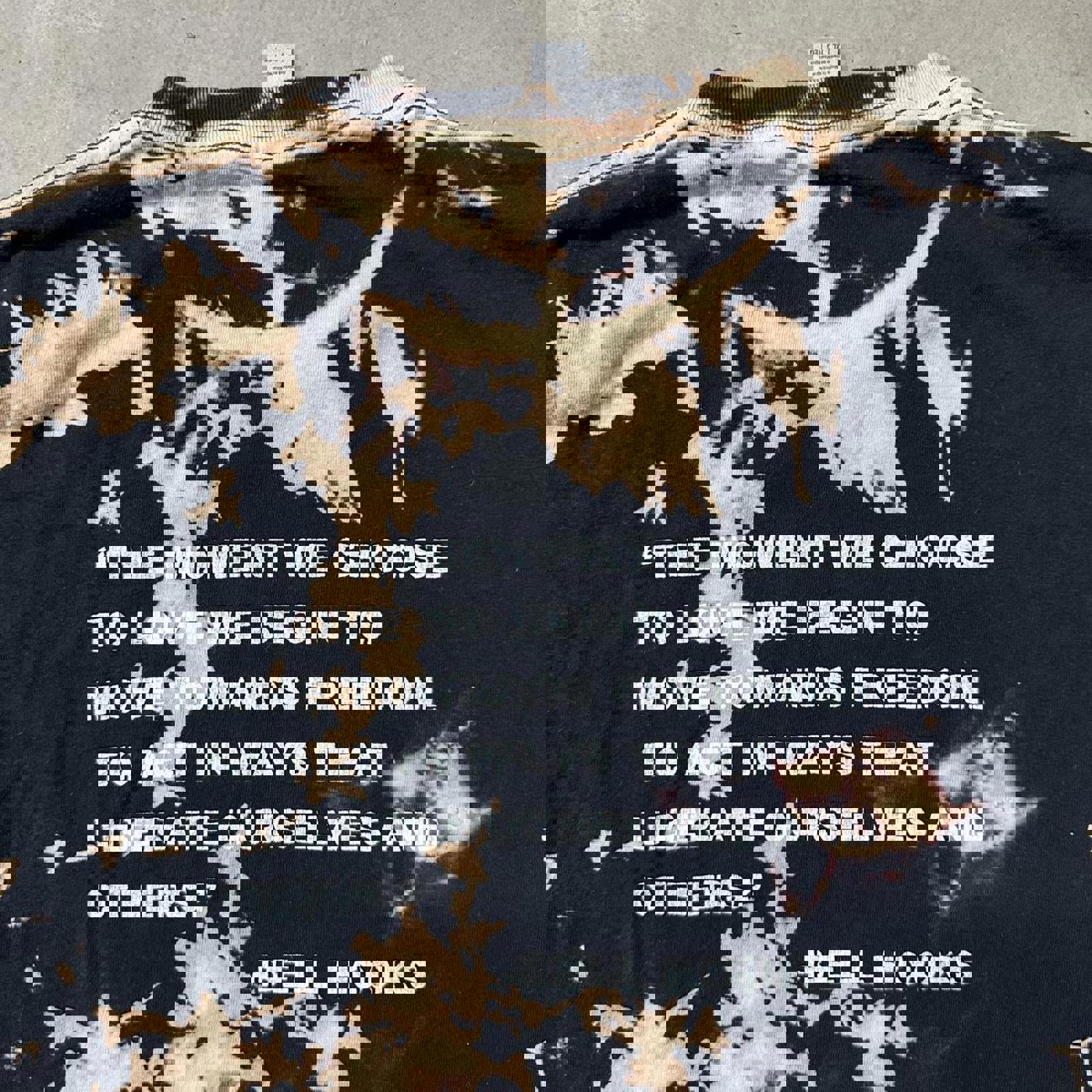 Dope Brown & Black Tiedyed Graphic Tee w/ quote on the back