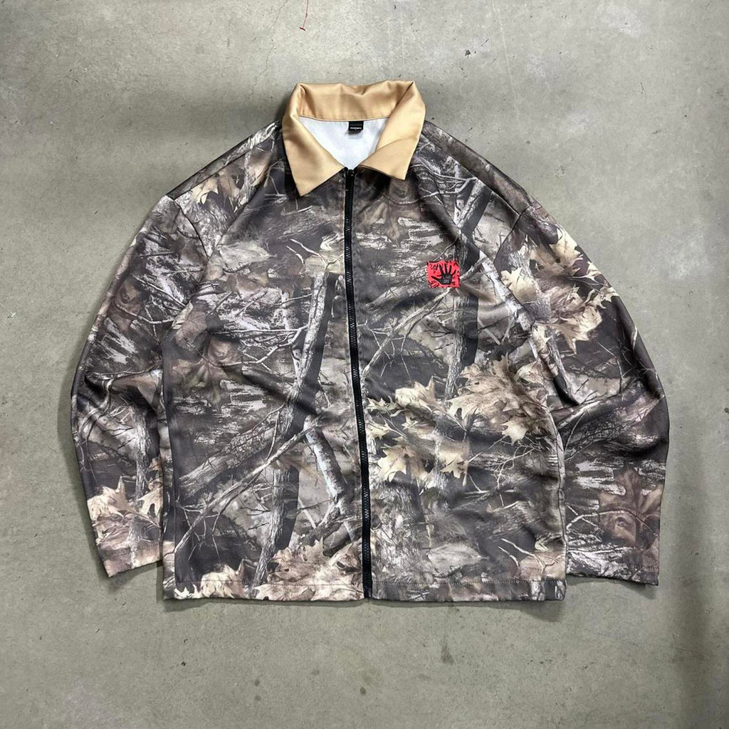 Real-Tree Like, Camo Jacket With Embroidered “Live On” Patch