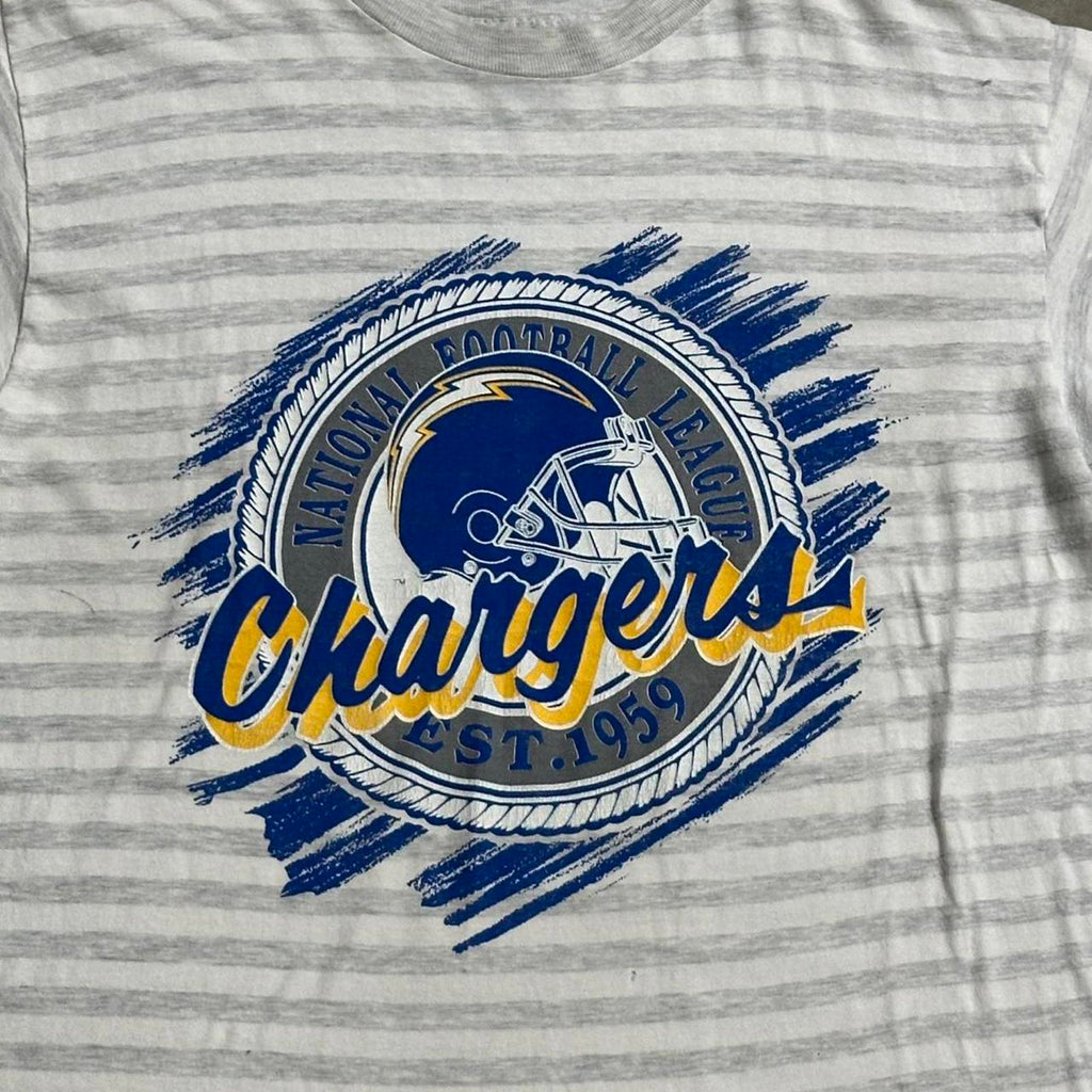 Vintage 90’s Single Stitch Chargers Striped Graphic Tee
