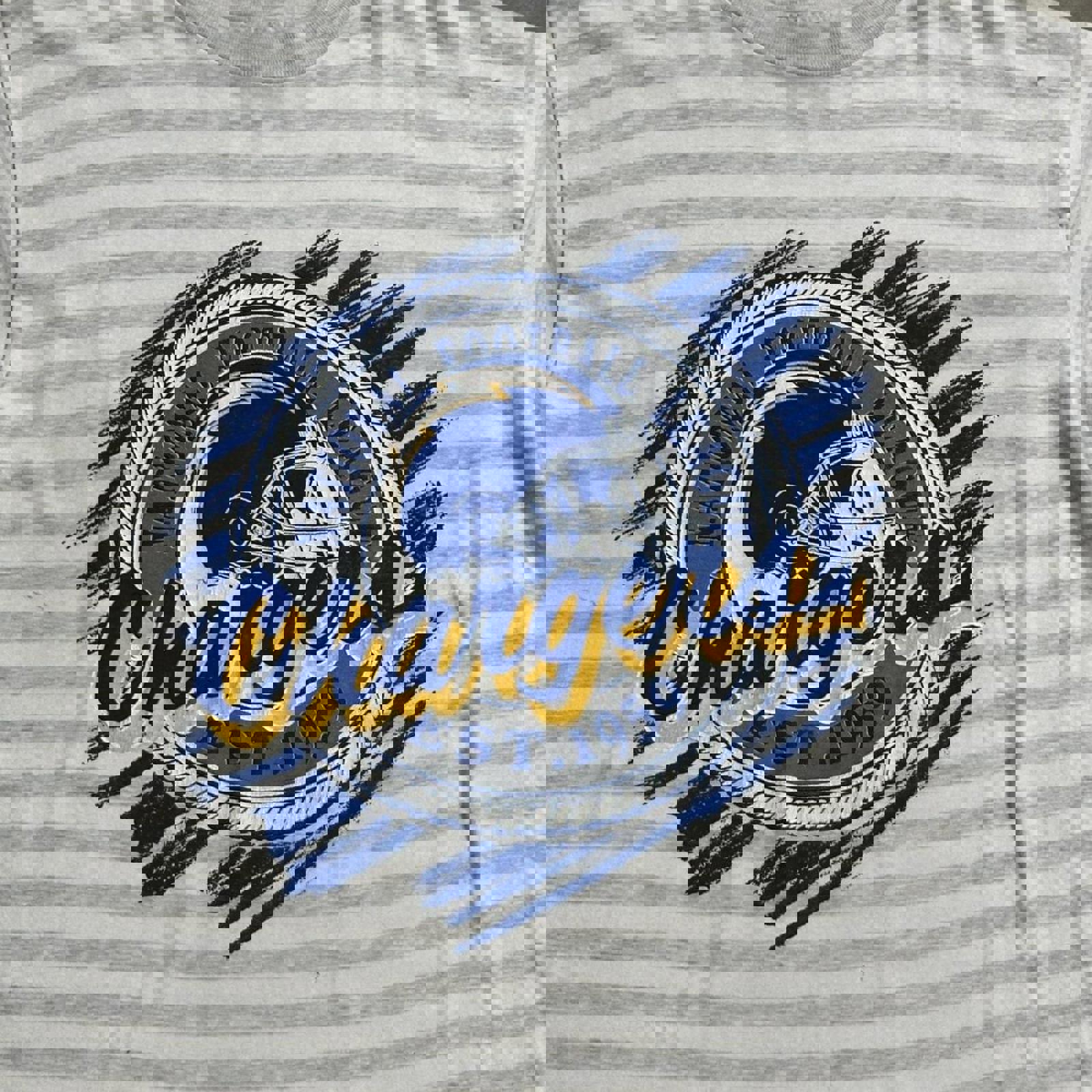 Vintage 90’s Single Stitch Chargers Striped Graphic Tee