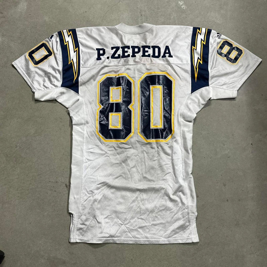 Vintage Ripon 2000’s Distressed San Diego Chargers Game Fit, P.Zepeda #80 Jersey