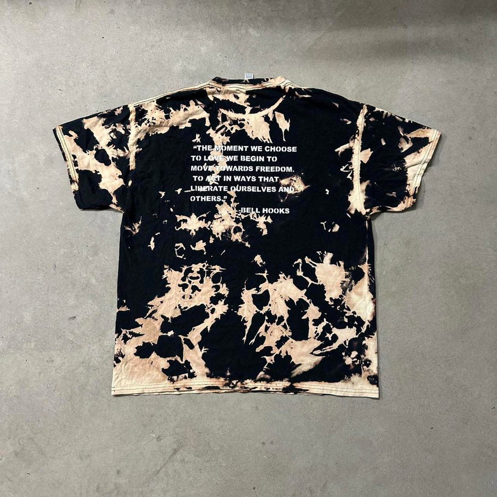 Dope Brown & Black Tiedyed Graphic Tee w/ quote on the back