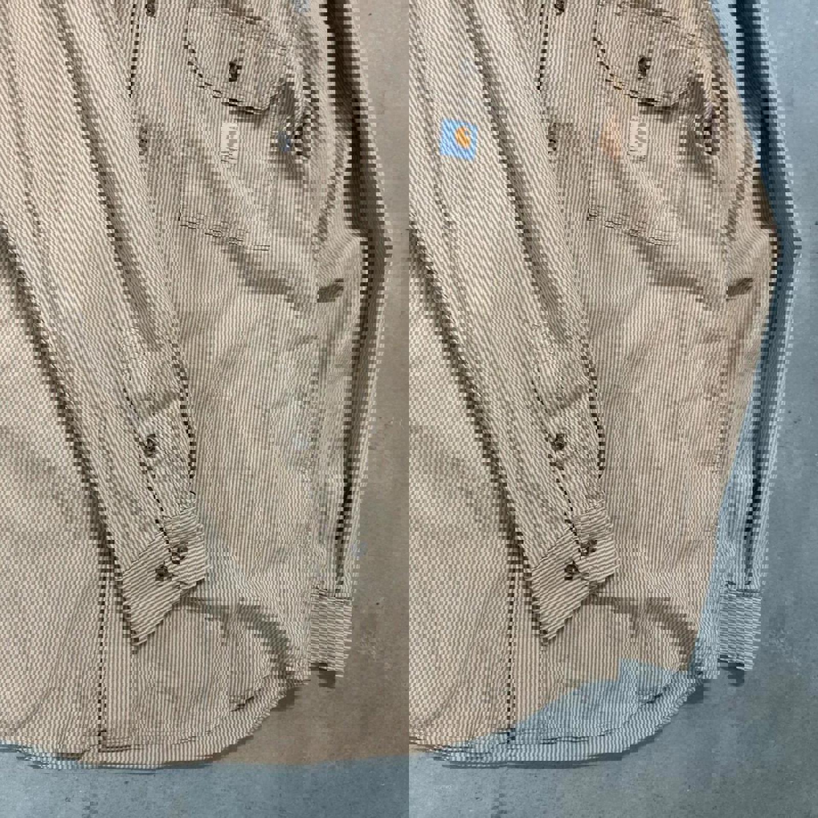 Carhartt Loose Fit Long Sleeve Button Down Medium Pinstripe