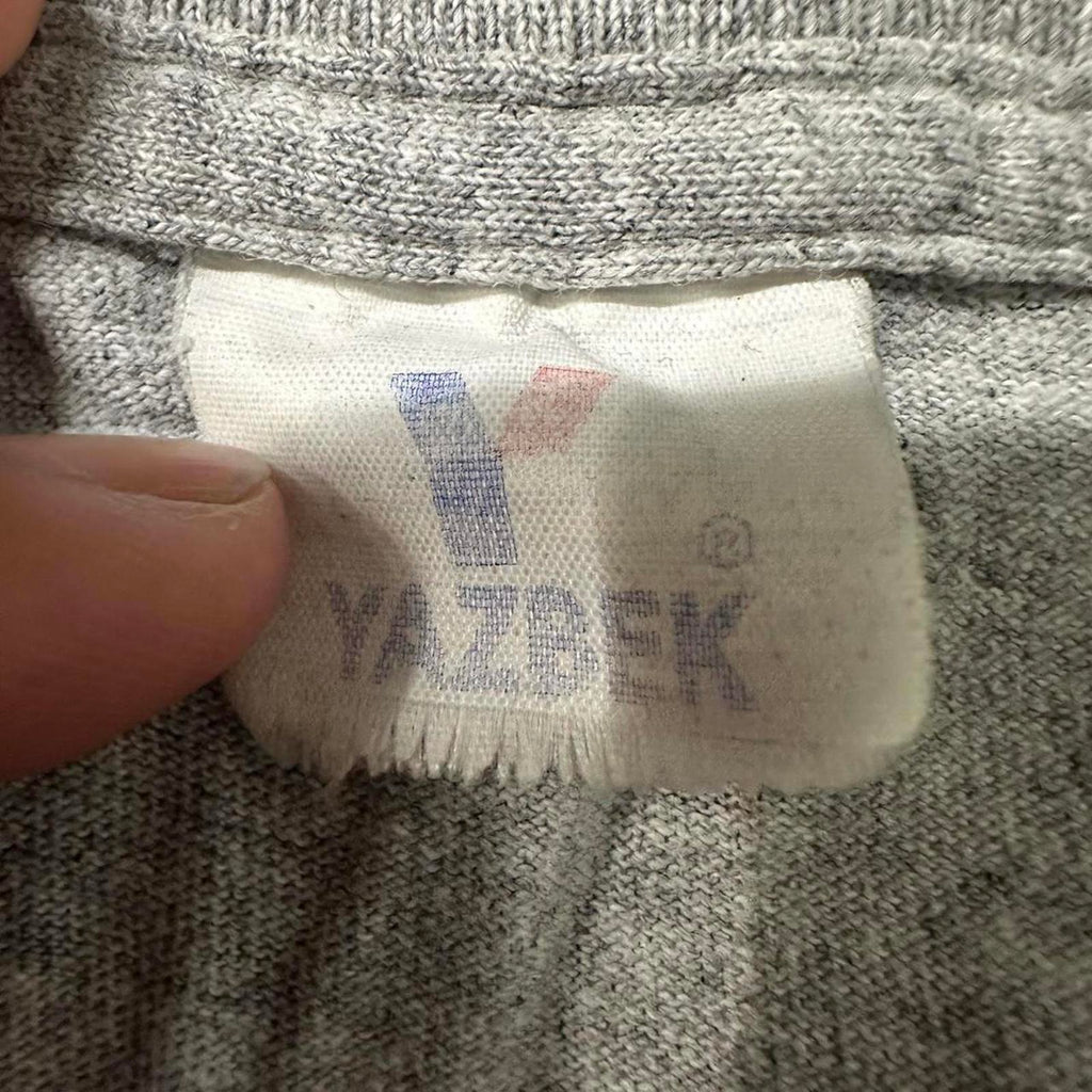 Grey vintage 80s Yazbek Mexico t-shirt with palm tree logo