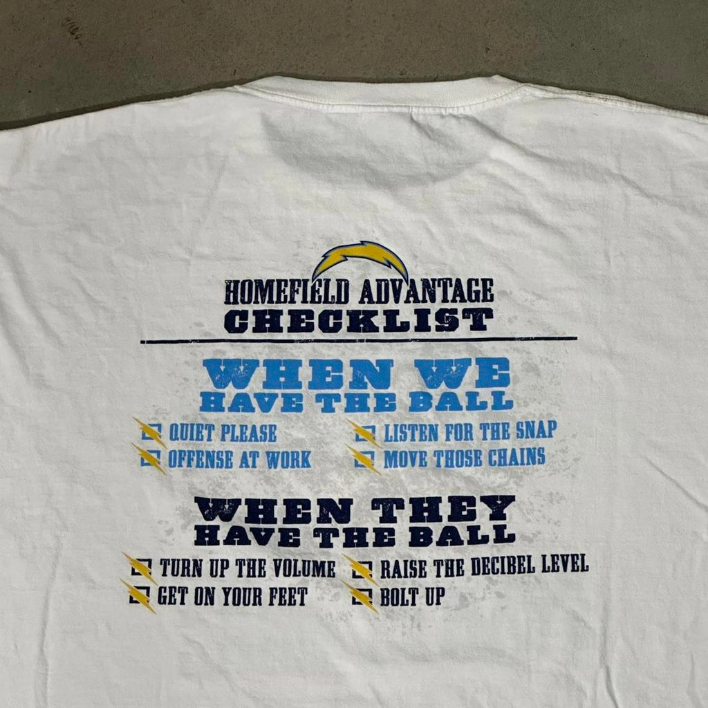Vintage San Diego Chargers Homefield White Graphic Tee
