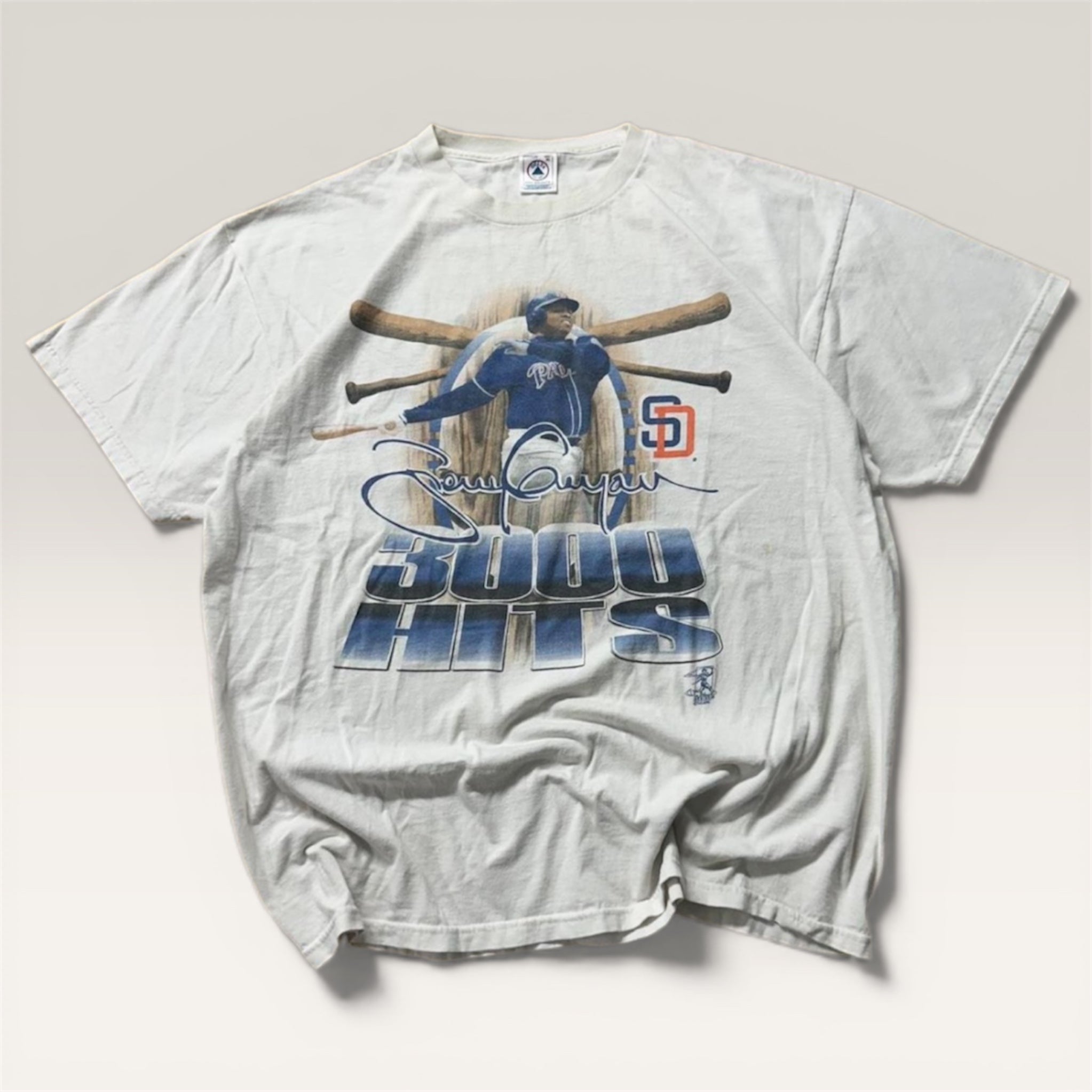 Rare 90’s Tony Gwynn 3000 Hits White Delta ProWeight Graphic Tee