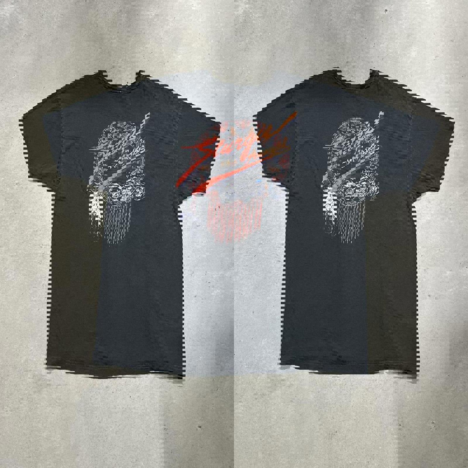 Vintage 1999’ 59th Annual Sturgis Bike Rally Hanes Single Stitch Graphic Faded Boxy Tee