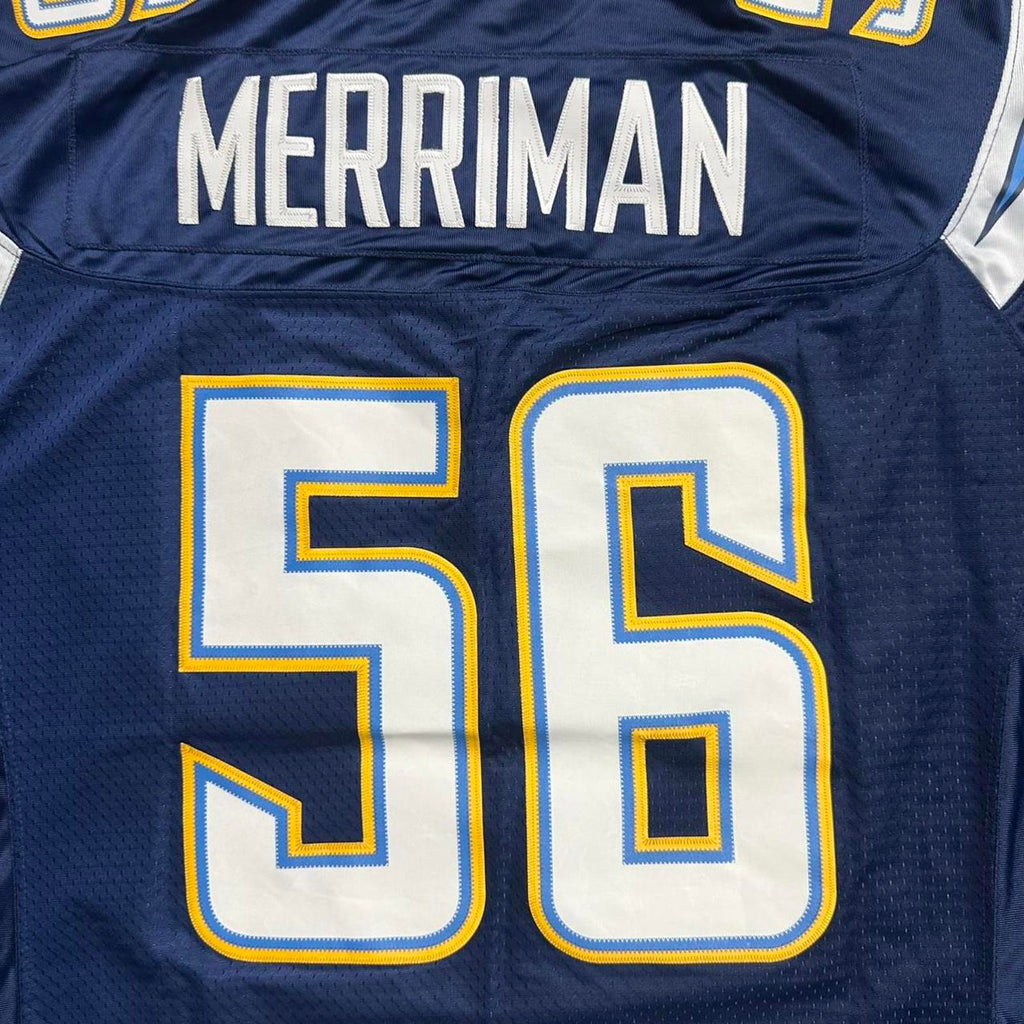 VTG NFL Merriman Chargers #56 Navy Blue REEBOK Jersey