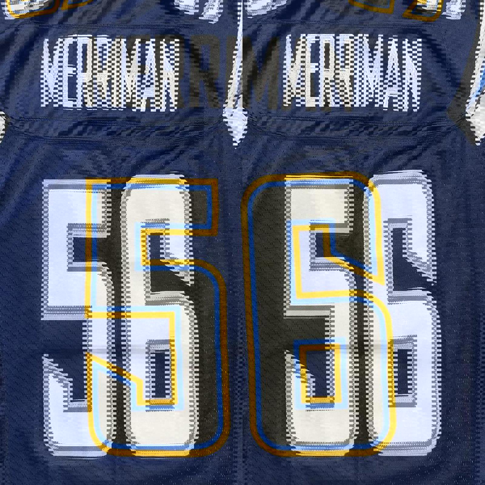 VTG NFL Merriman Chargers #56 Navy Blue REEBOK Jersey