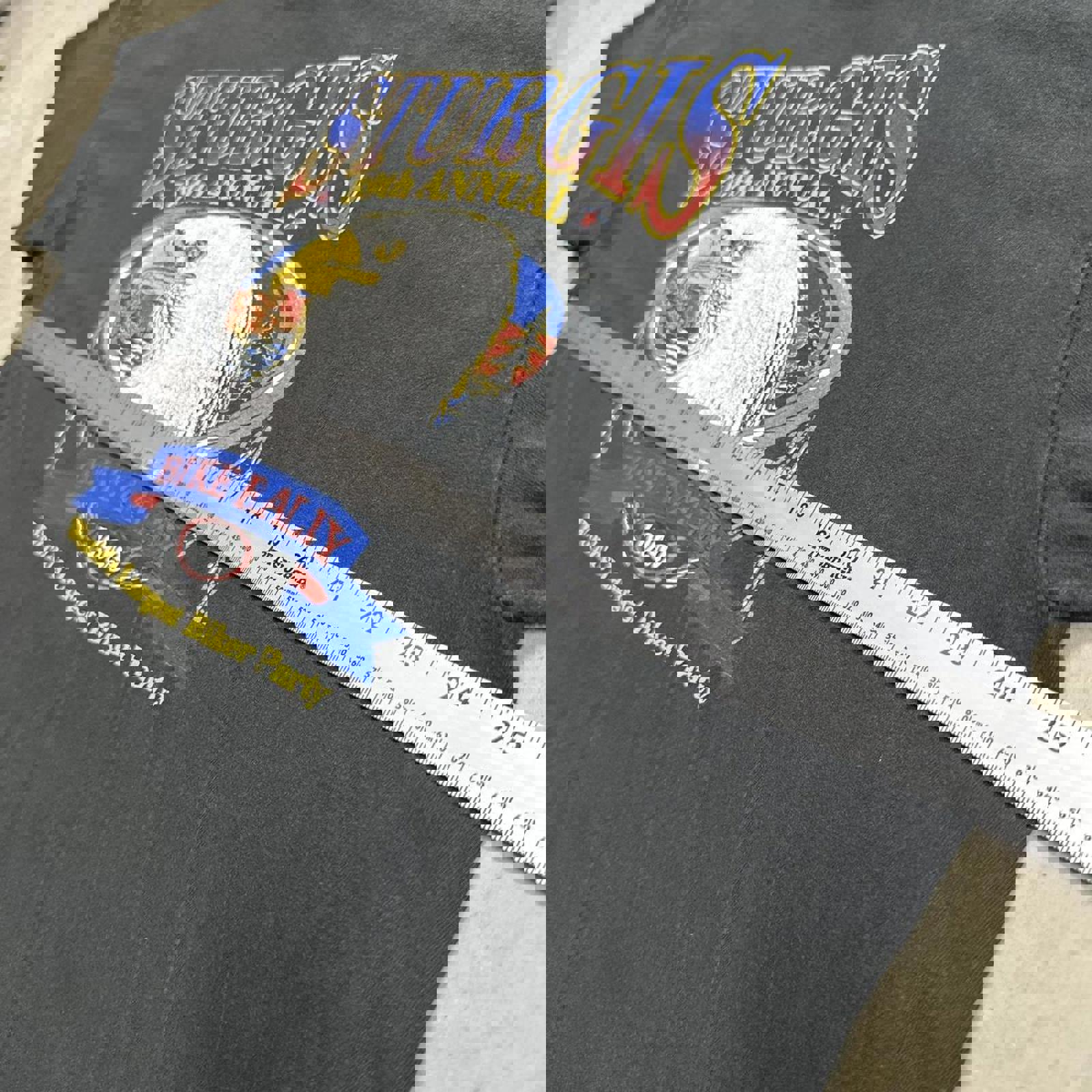 Vintage 1999’ 59th Annual Sturgis Bike Rally Hanes Single Stitch Graphic Faded Boxy Tee