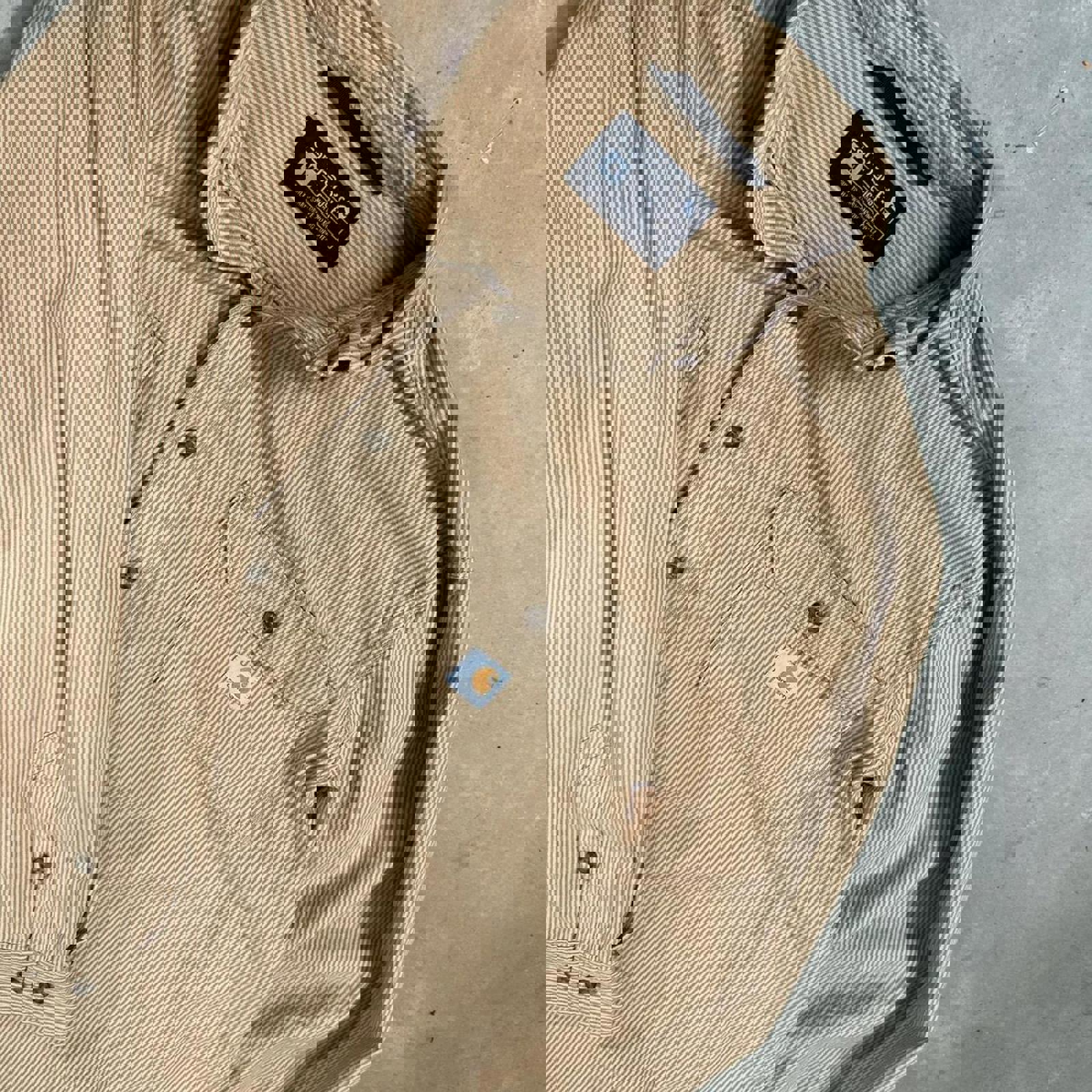 Carhartt Loose Fit Long Sleeve Button Down Medium Pinstripe