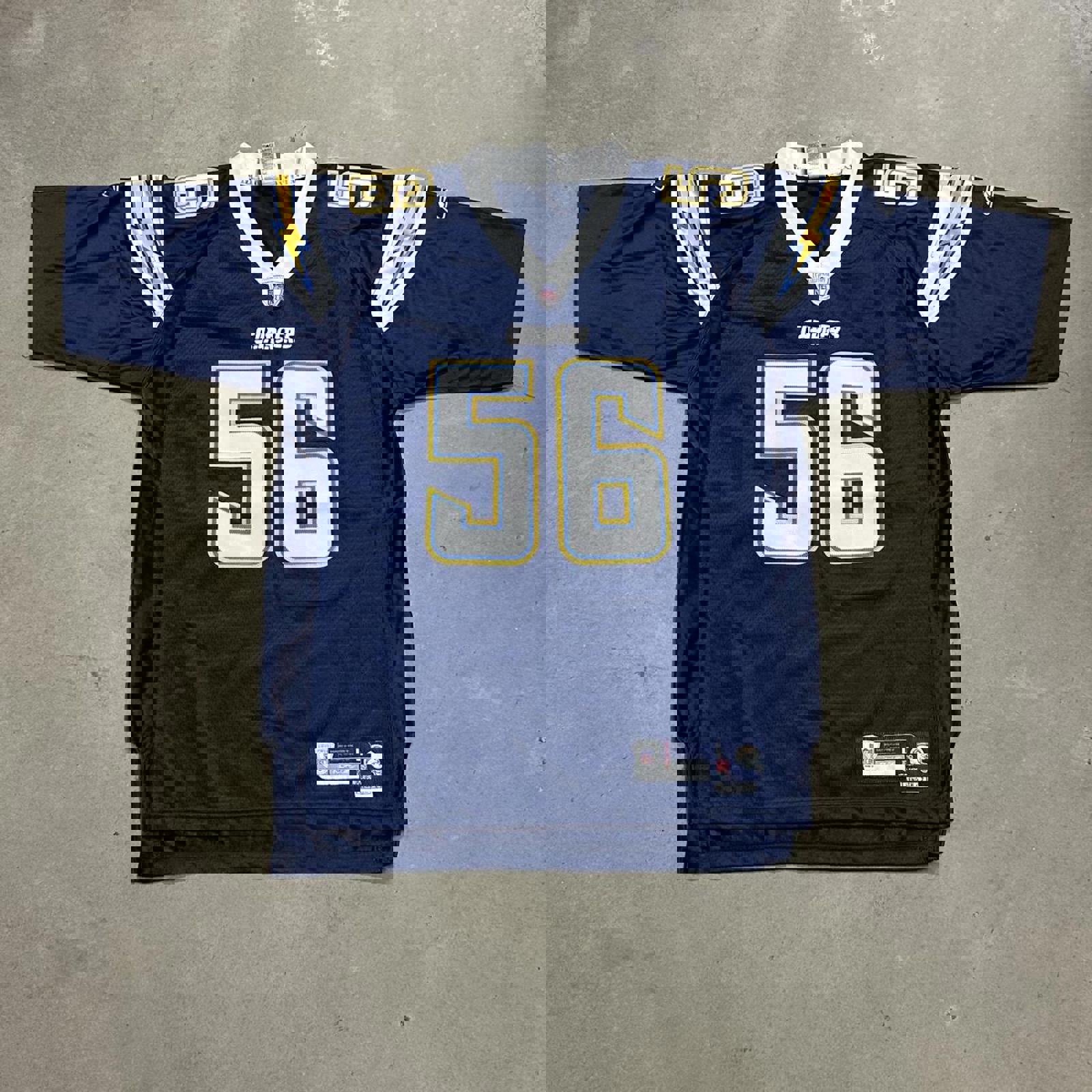 VTG NFL Merriman Chargers #56 Navy Blue REEBOK Jersey