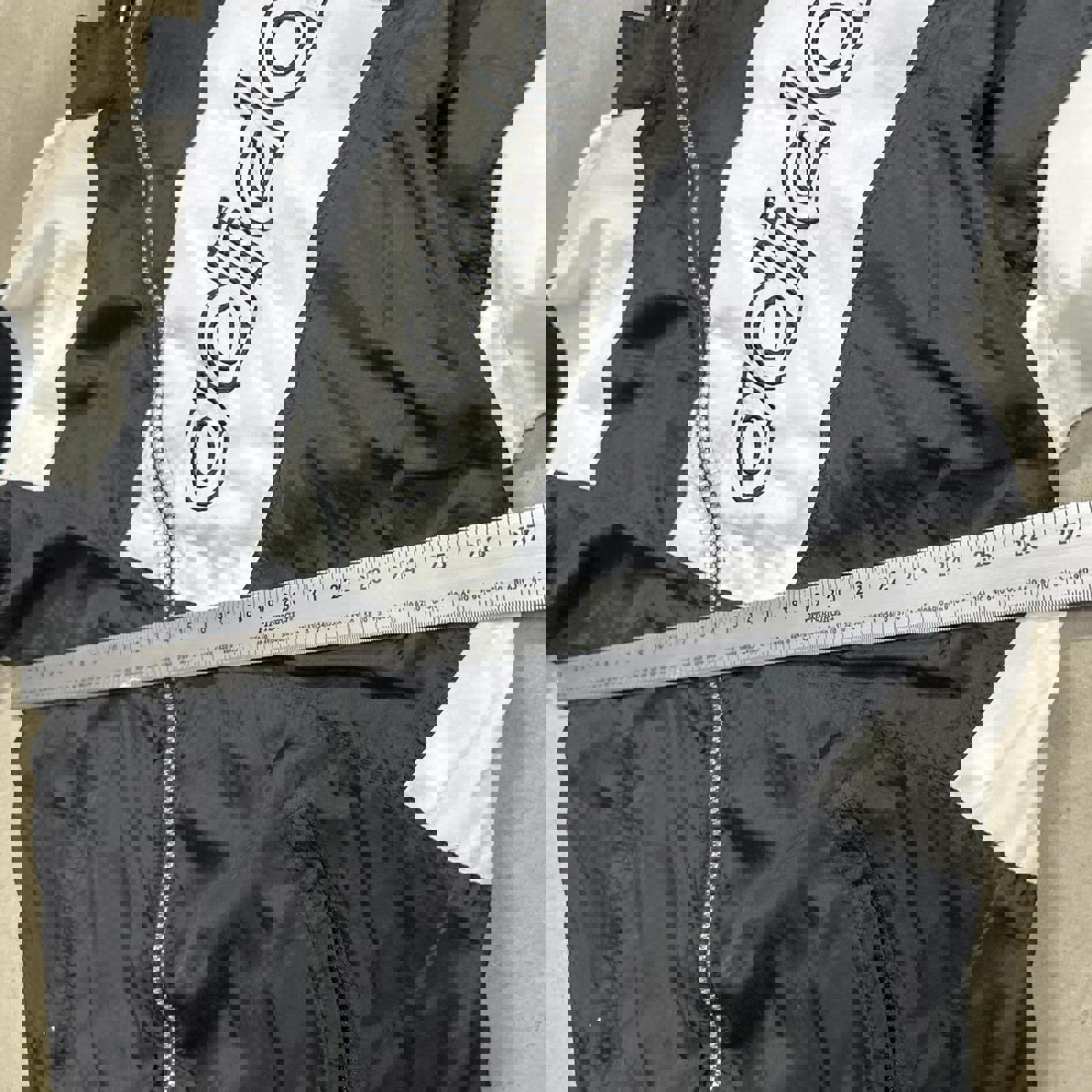 Vintage 90’s Adidas B/W Windbreaker Jacket with Sidelogo, VTG Zipper & VTG Tag