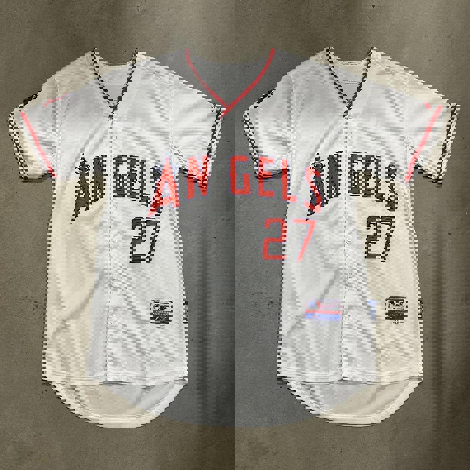 Vintage LA Angels Mike Trout #27 CoolBase Authentic Jersey
