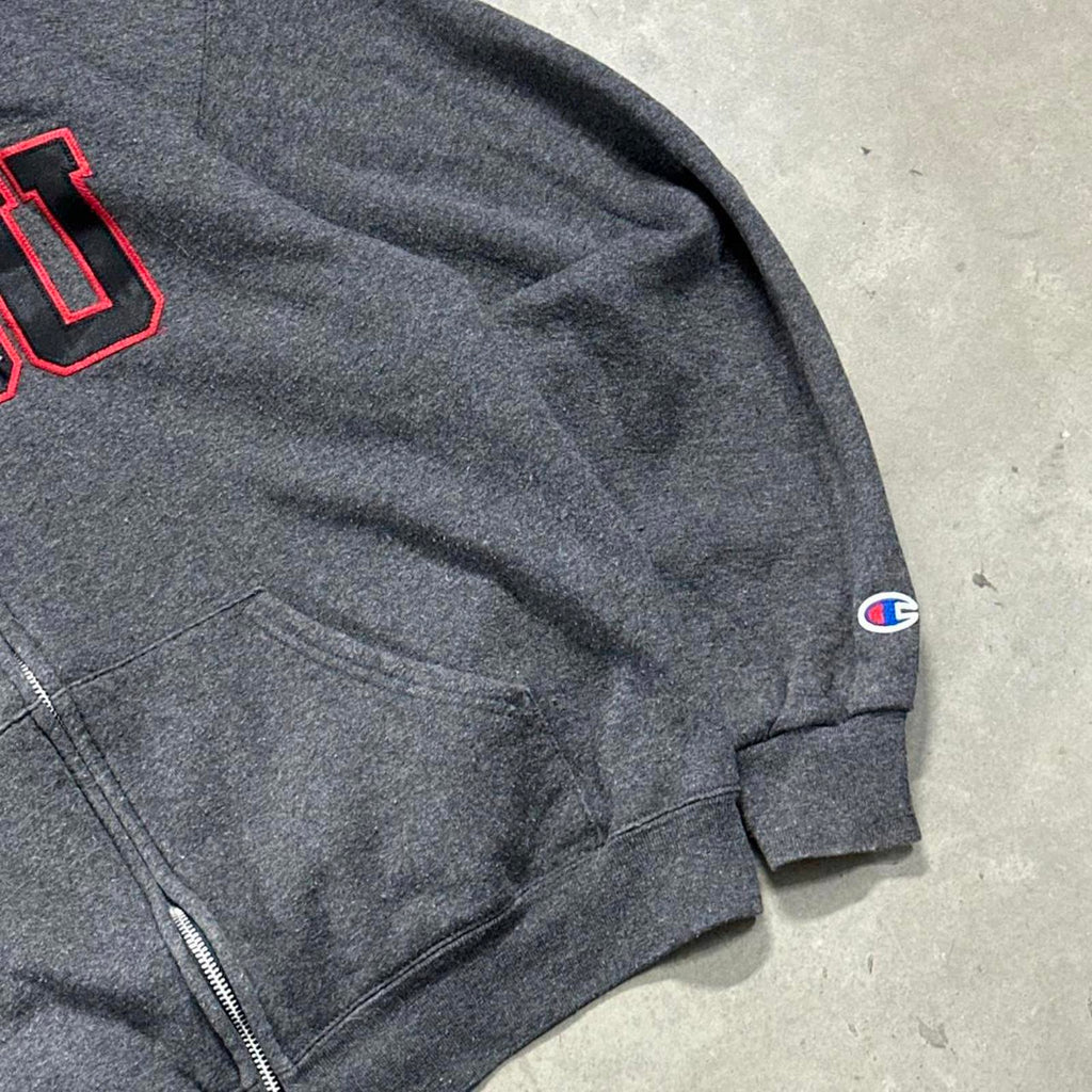 Dark Grey Vintage SDSU Embroidered Champion Zipup Hoodie