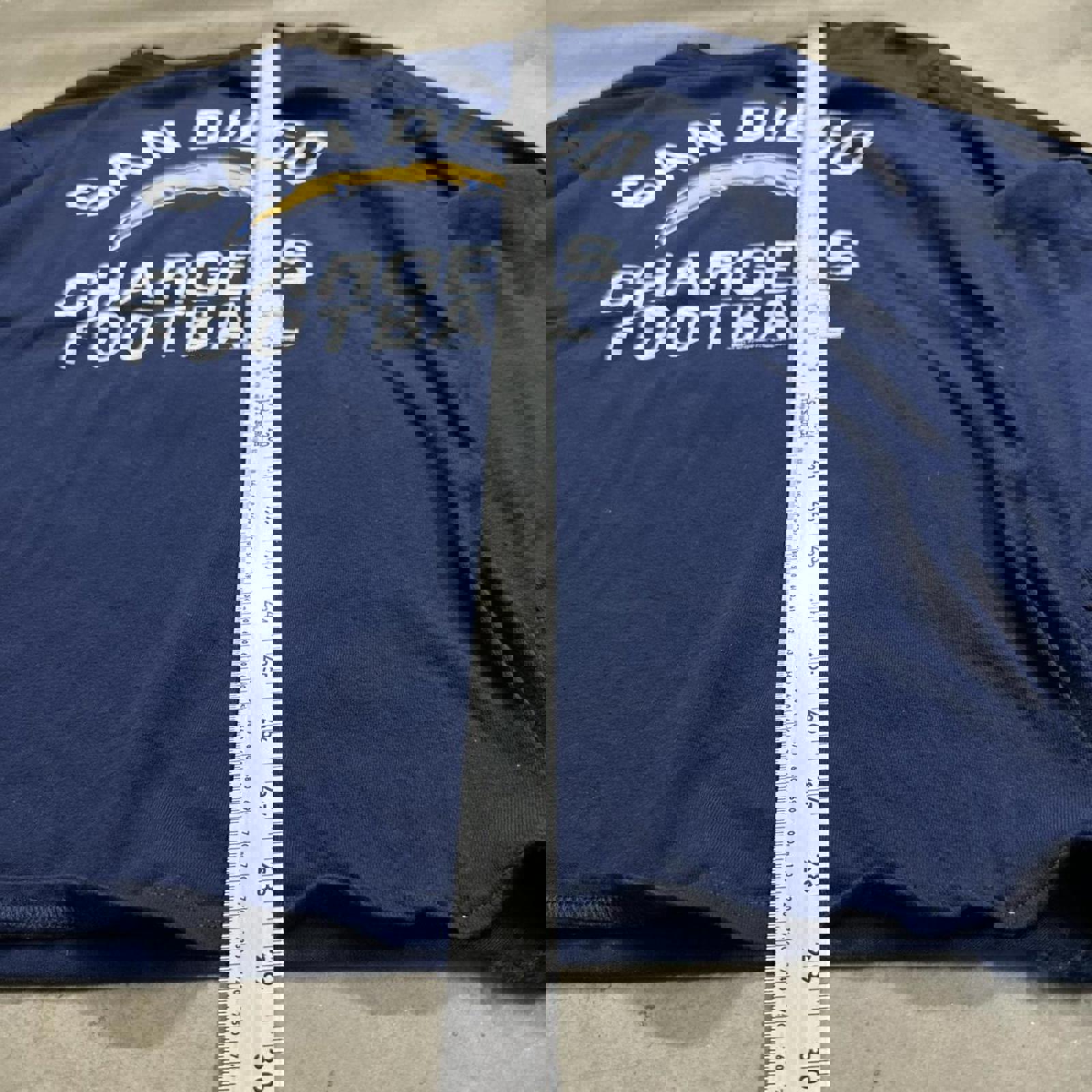 Retro 2016 San Diego Chargers stamped Navy Blue LongSleeve Shirt