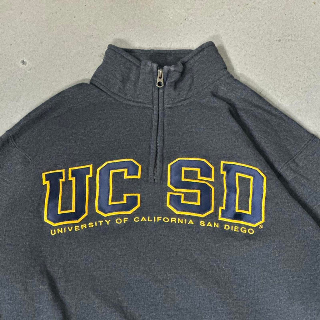 Grey UCSD QuarterZip Blue84 Crewneck