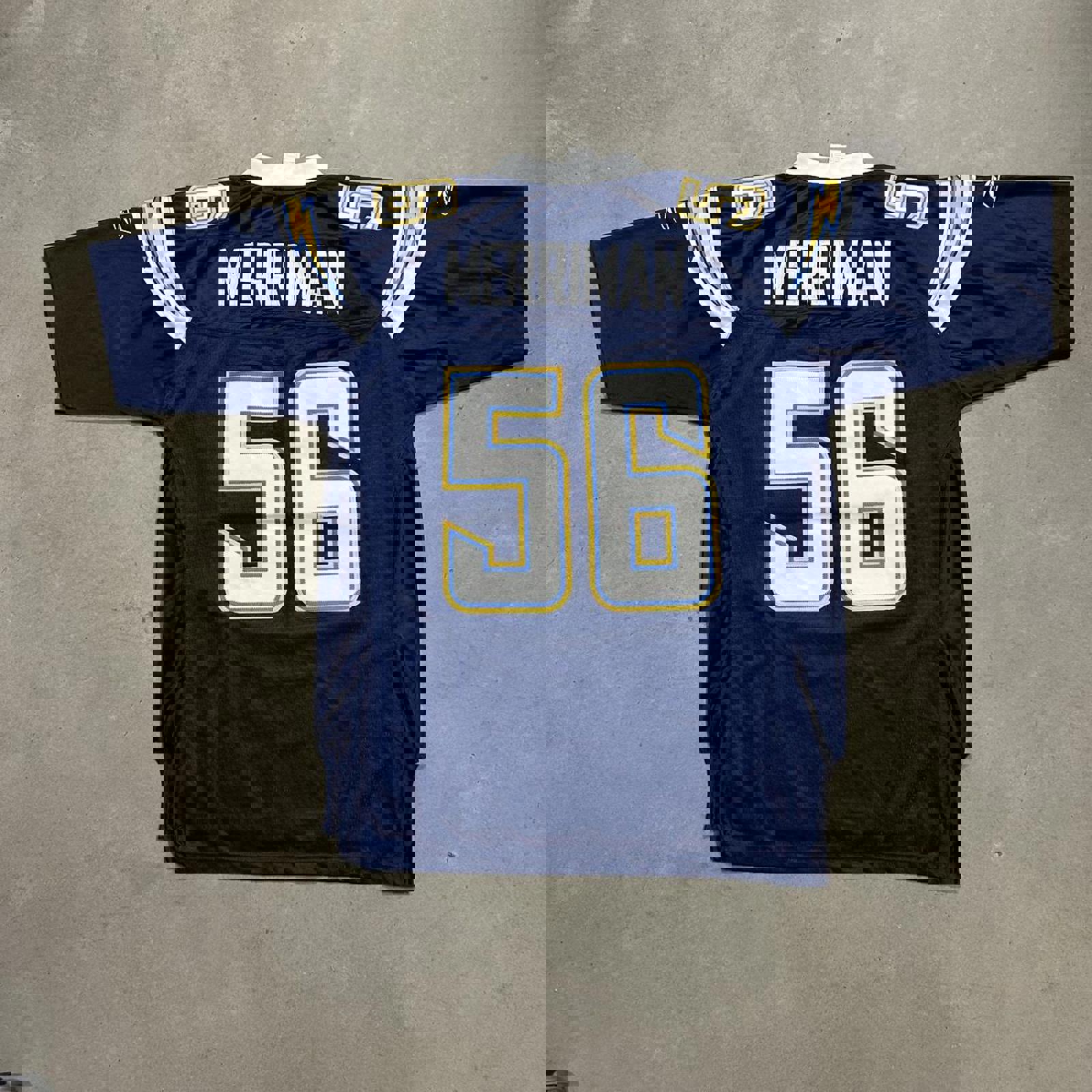 VTG NFL Merriman Chargers #56 Navy Blue REEBOK Jersey