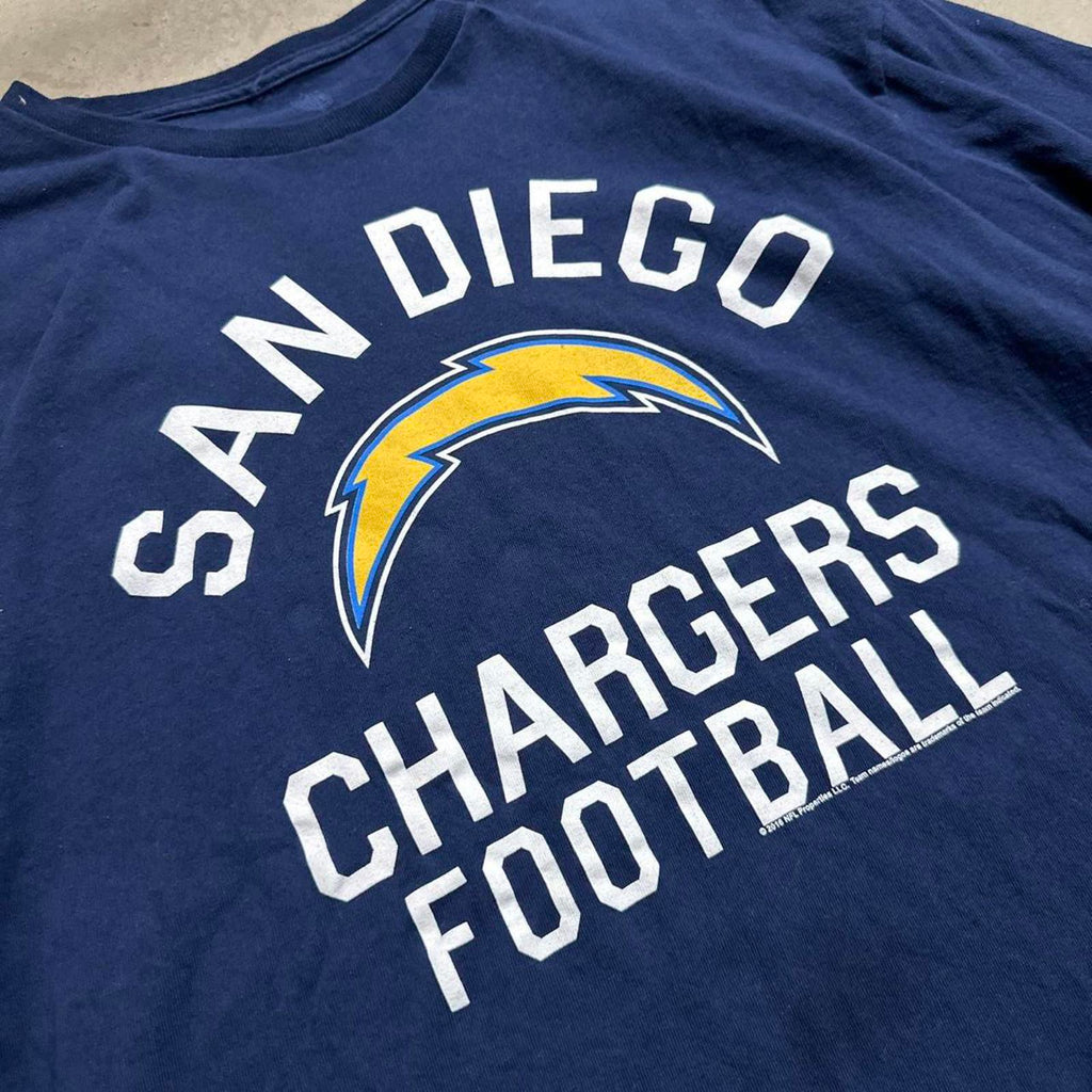Retro 2016 San Diego Chargers stamped Navy Blue LongSleeve Shirt