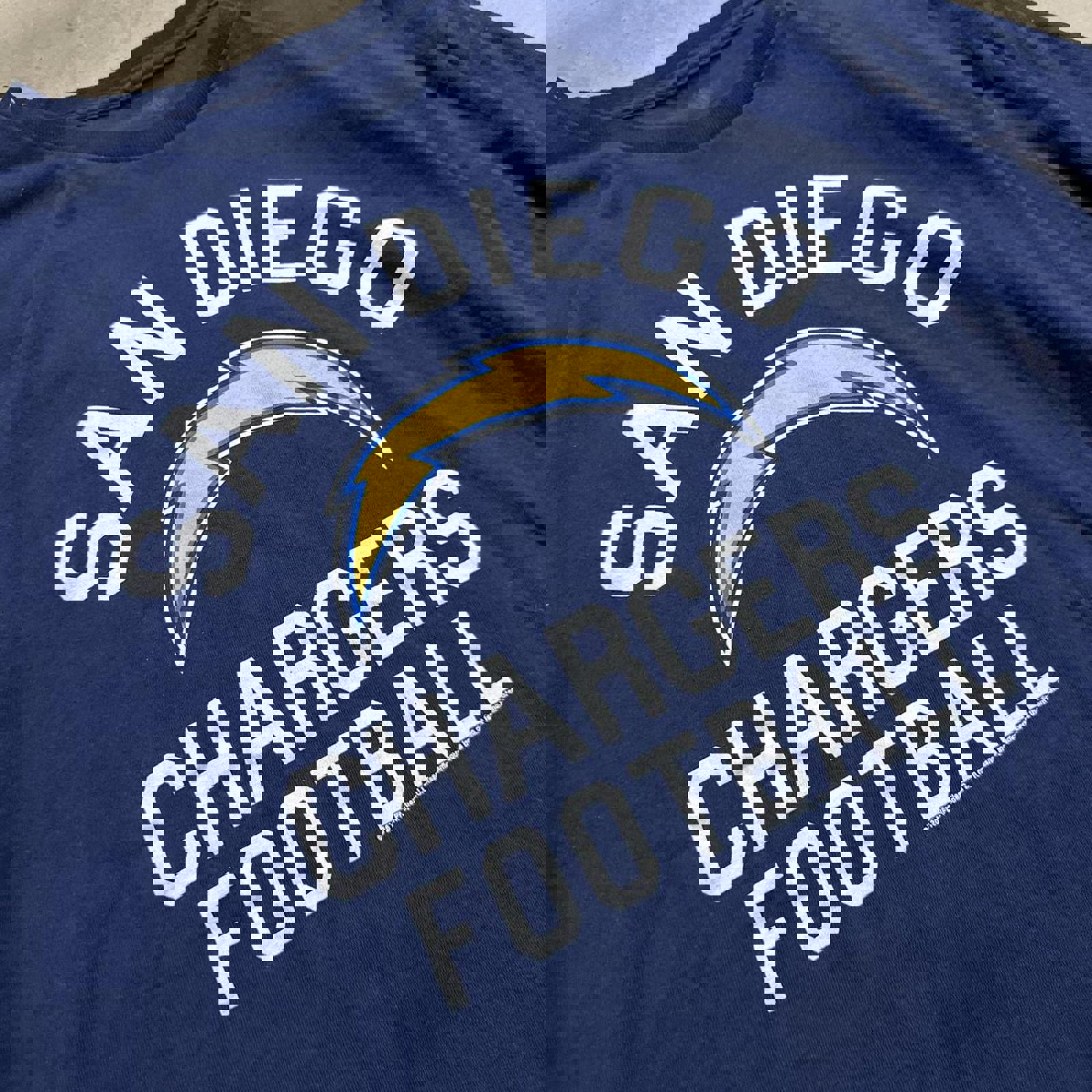Retro 2016 San Diego Chargers stamped Navy Blue LongSleeve Shirt