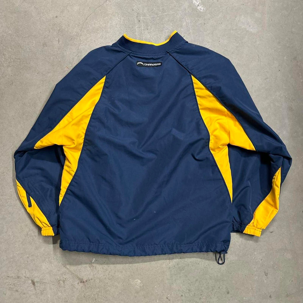 Vintage 2000’s SD Chargers Embroidered Patch Windbreaker Zipperless Jacket