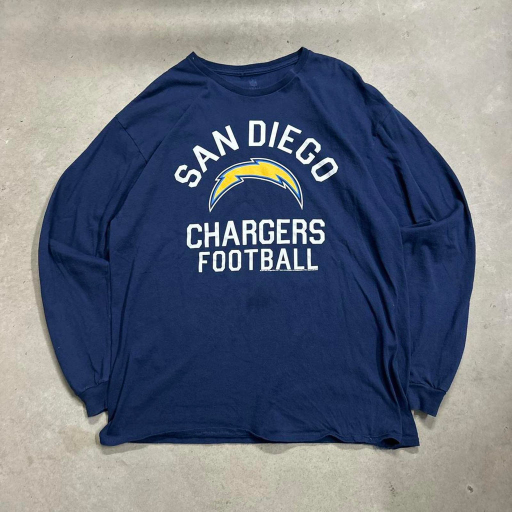 Retro 2016 San Diego Chargers stamped Navy Blue LongSleeve Shirt