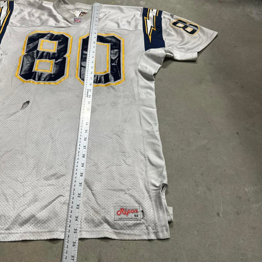 Vintage Ripon 2000’s Distressed San Diego Chargers Game Fit, P.Zepeda #80 Jersey