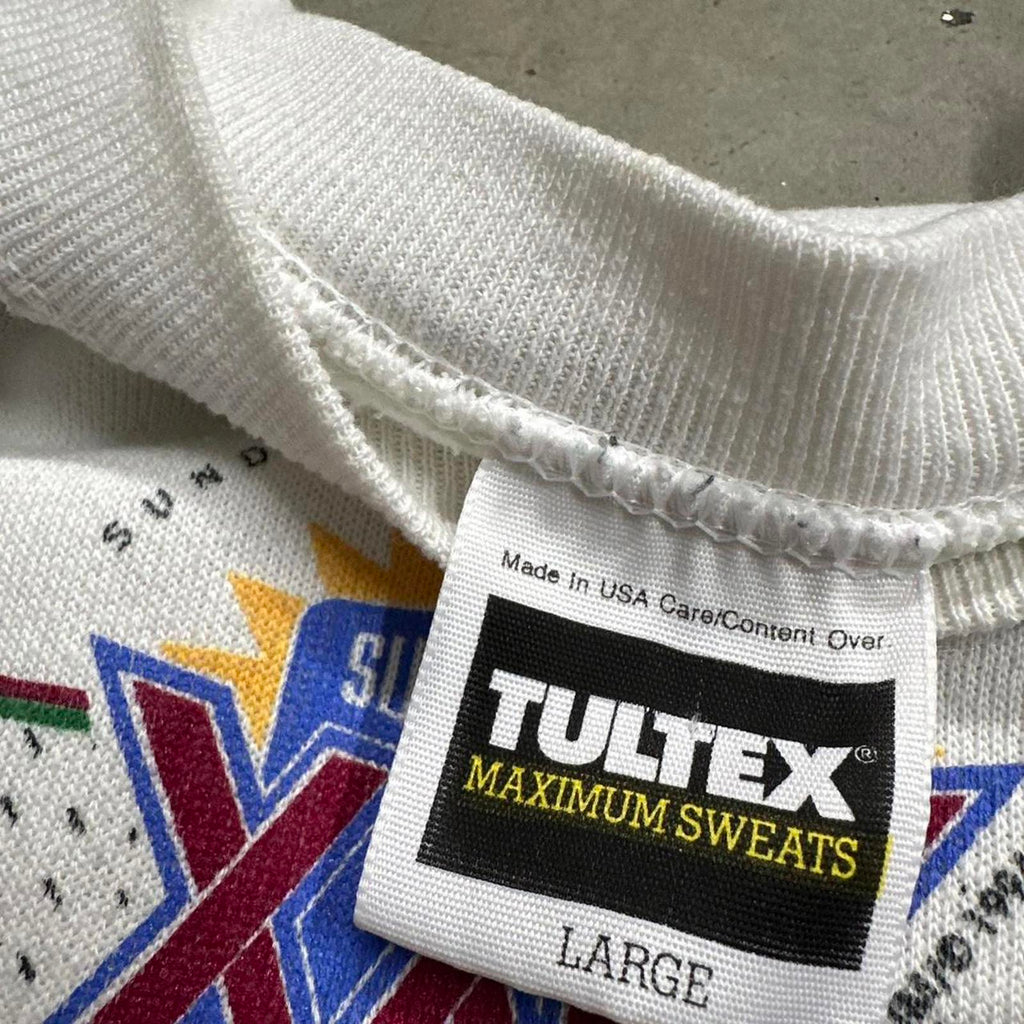 1995 Super Bowl XXXI Raglan Stitch Tultex Trench Graphic Crewneck Sweatshirt