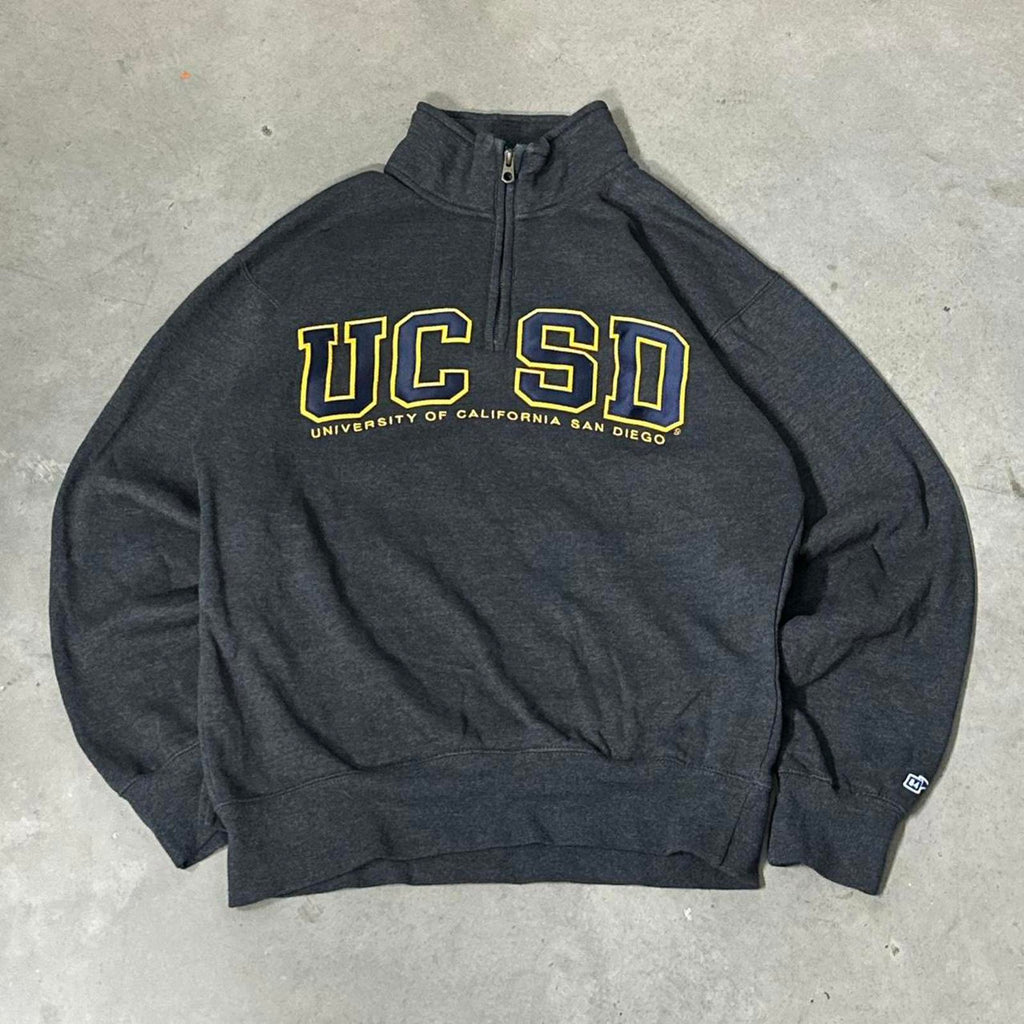 Grey UCSD QuarterZip Blue84 Crewneck