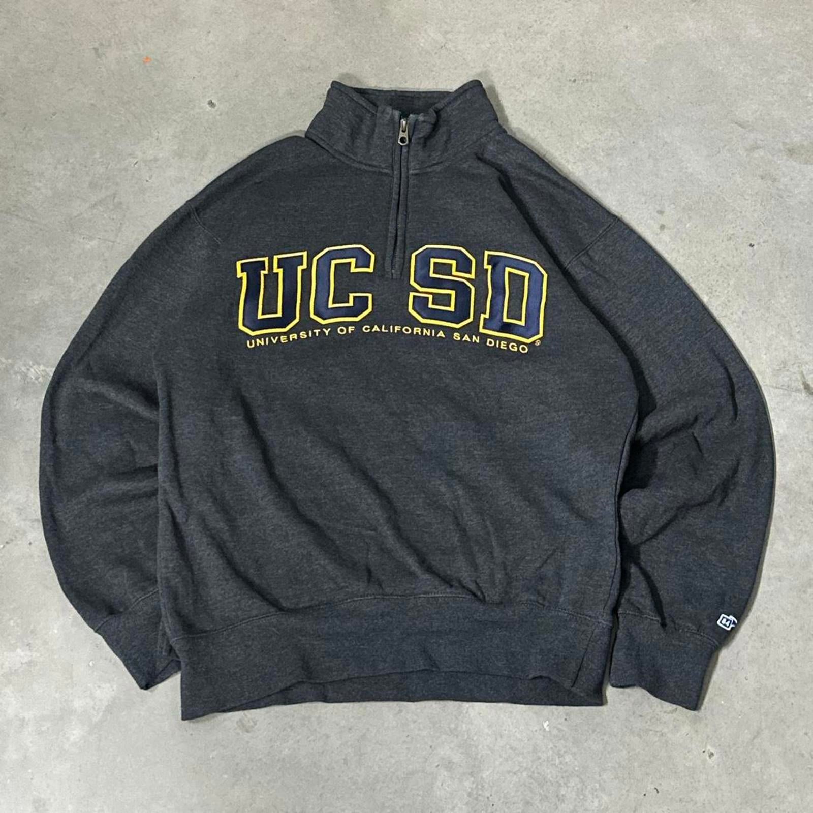Grey UCSD QuarterZip Blue84 Crewneck