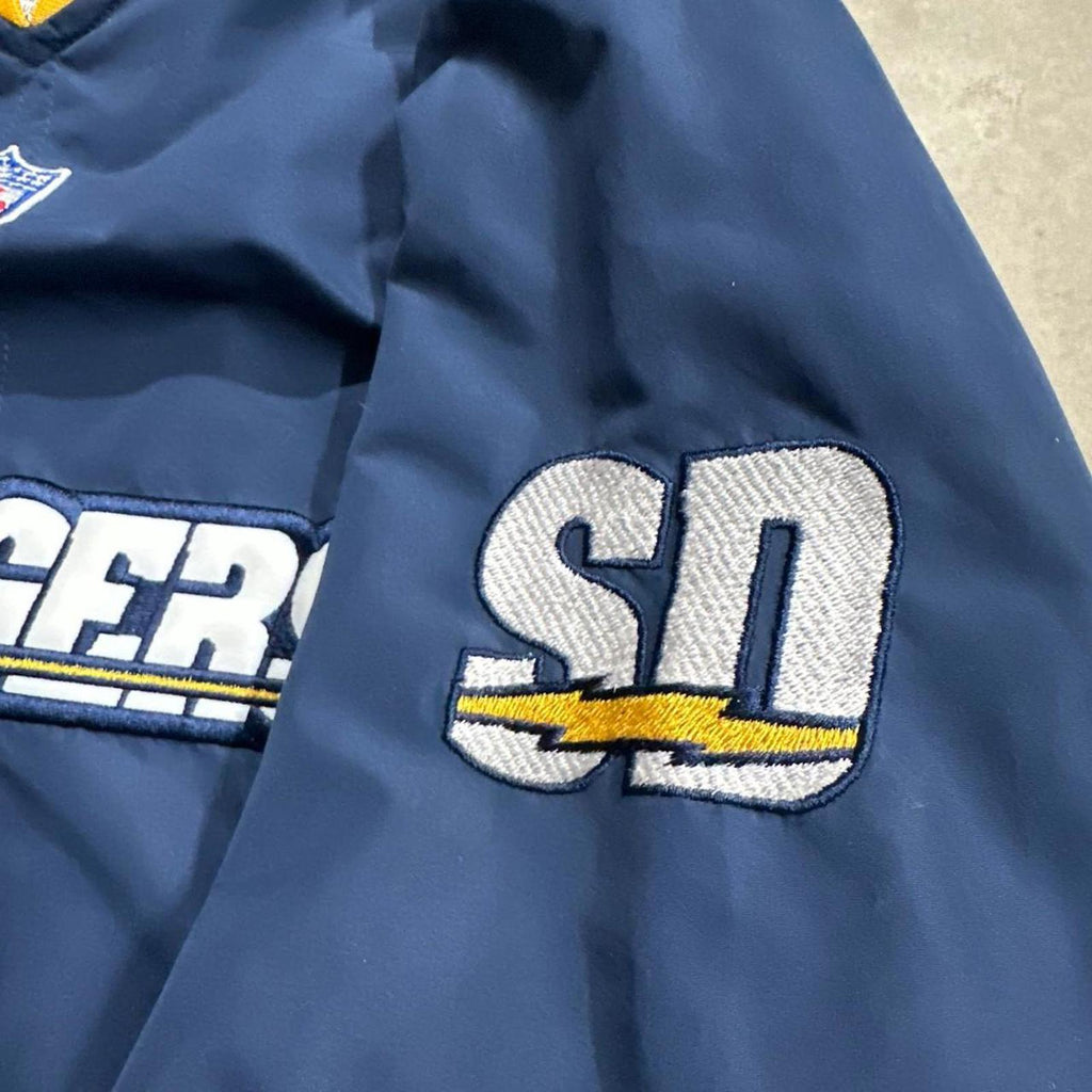 Vintage 2000’s SD Chargers Embroidered Patch Windbreaker Zipperless Jacket
