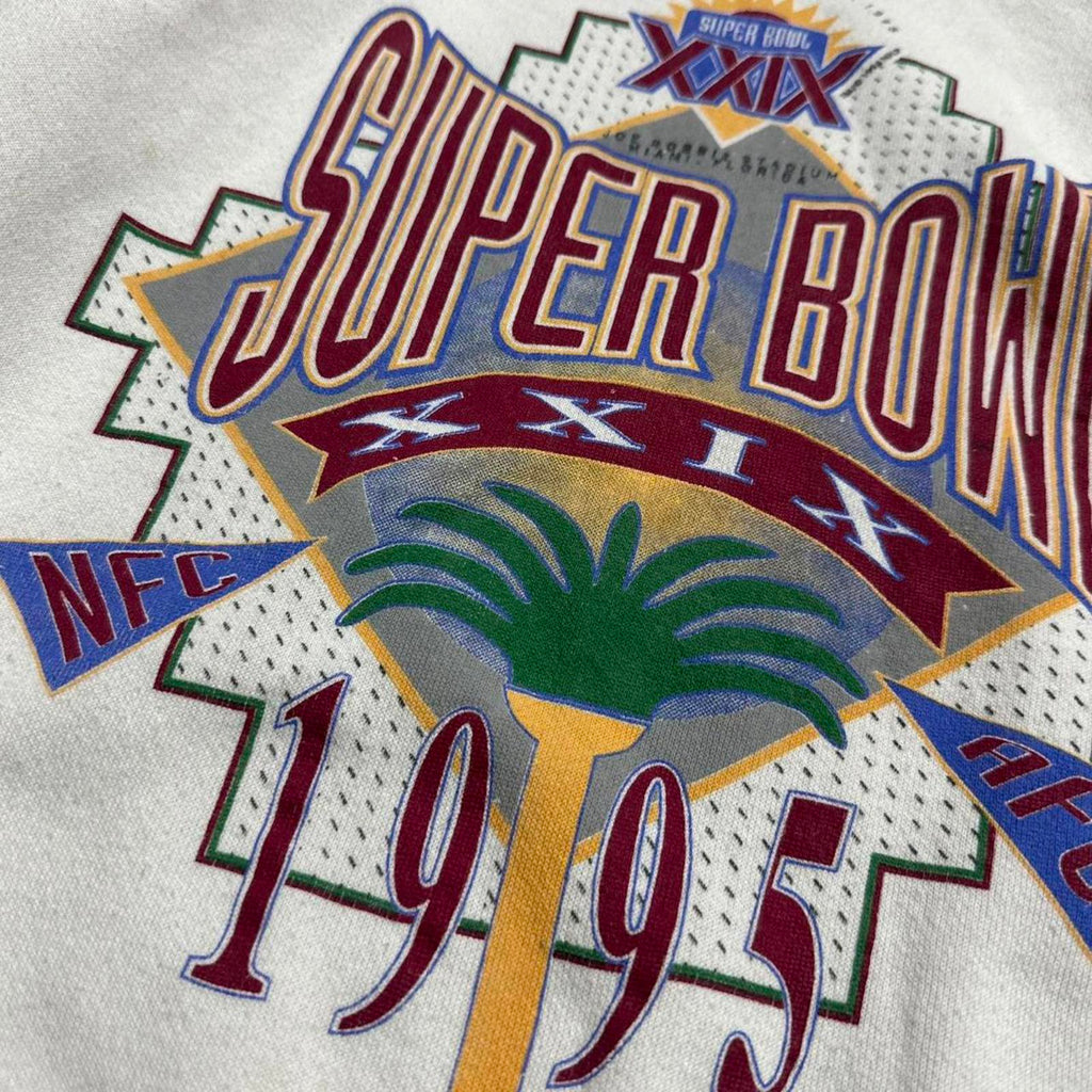 1995 Super Bowl XXXI Raglan Stitch Tultex Trench Graphic Crewneck Sweatshirt