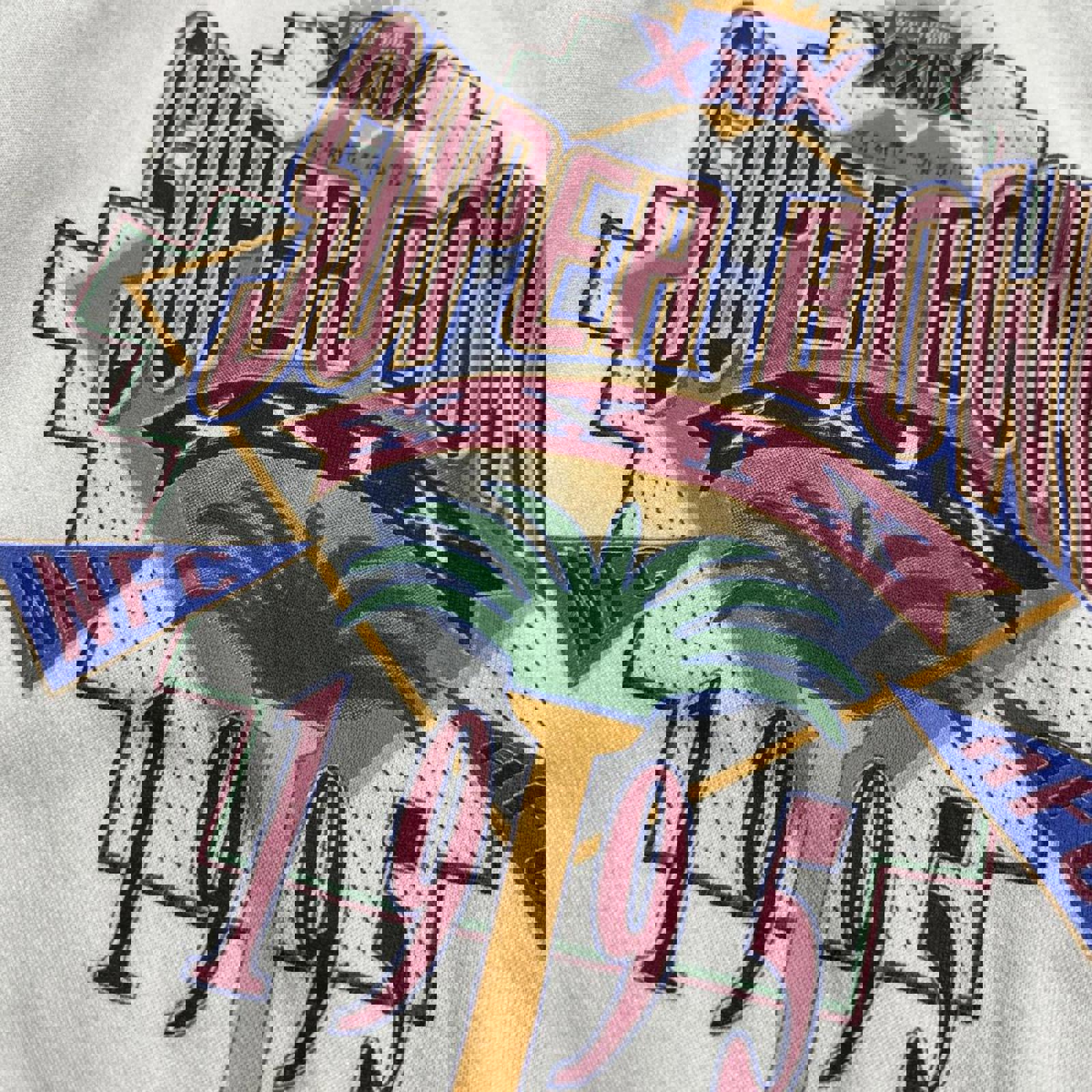 1995 Super Bowl XXXI Raglan Stitch Tultex Trench Graphic Crewneck Sweatshirt