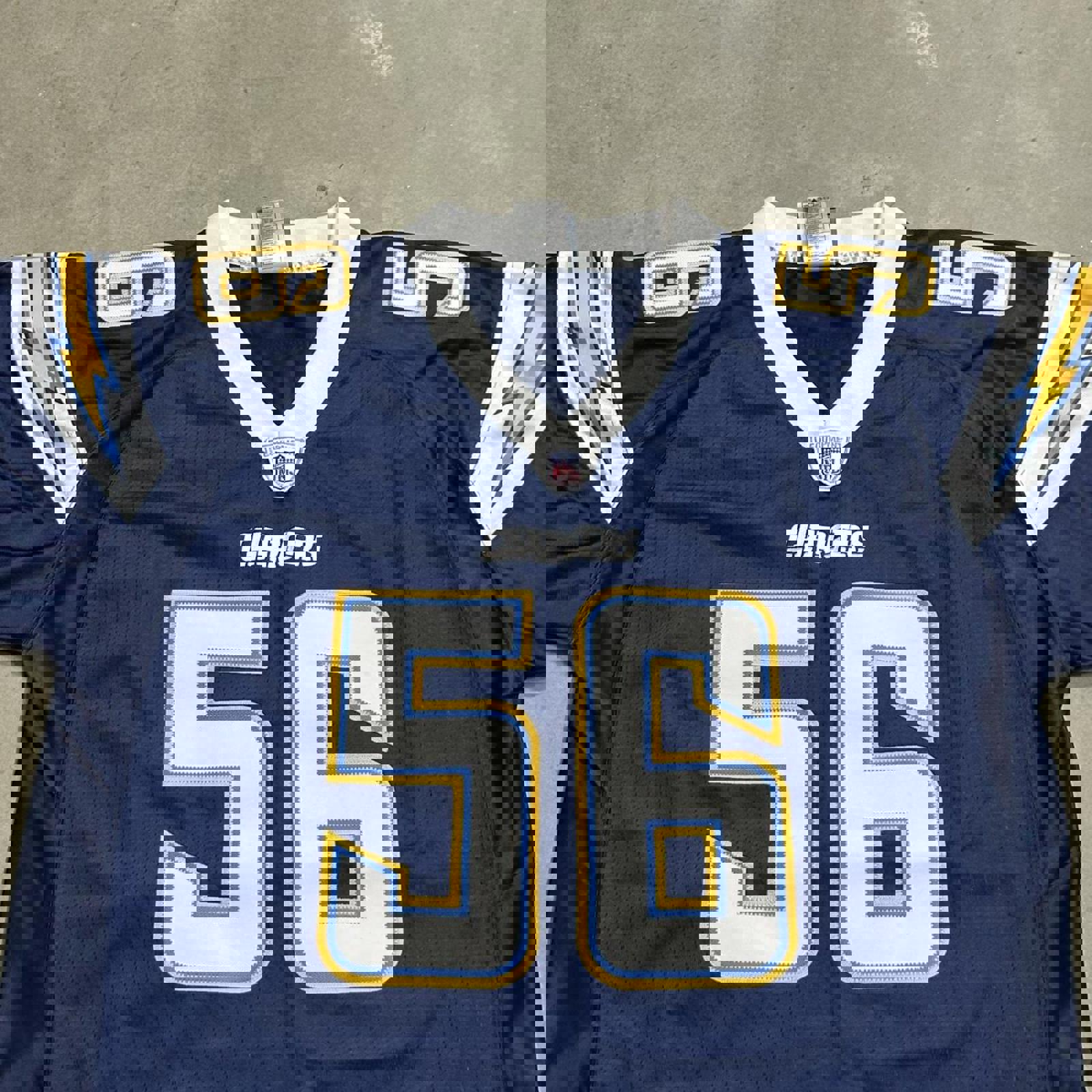 VTG NFL Merriman Chargers #56 Navy Blue REEBOK Jersey