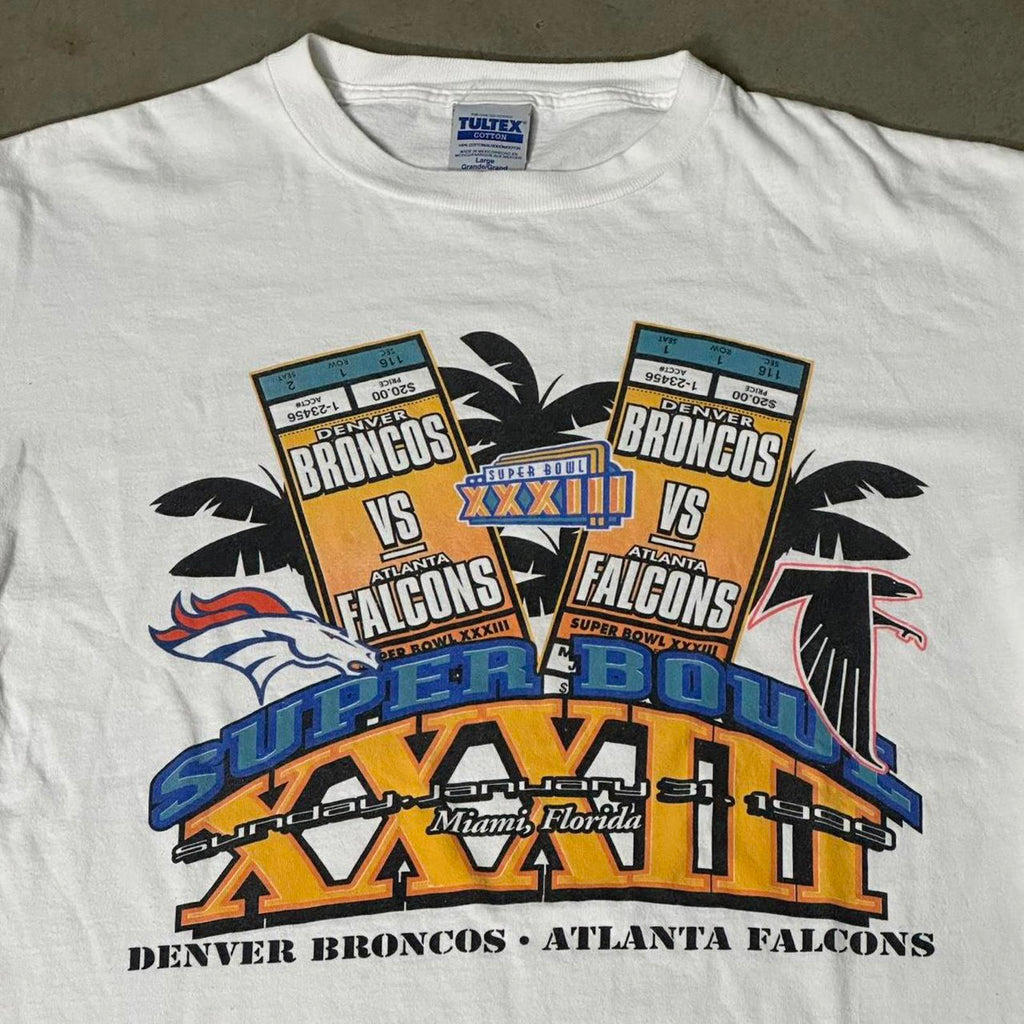 1999 Broncos vs Falcons Super Bowl XXXIII Graphic Tee