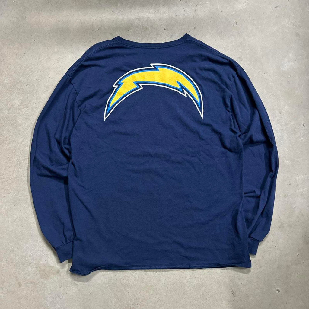 Retro 2016 San Diego Chargers stamped Navy Blue LongSleeve Shirt