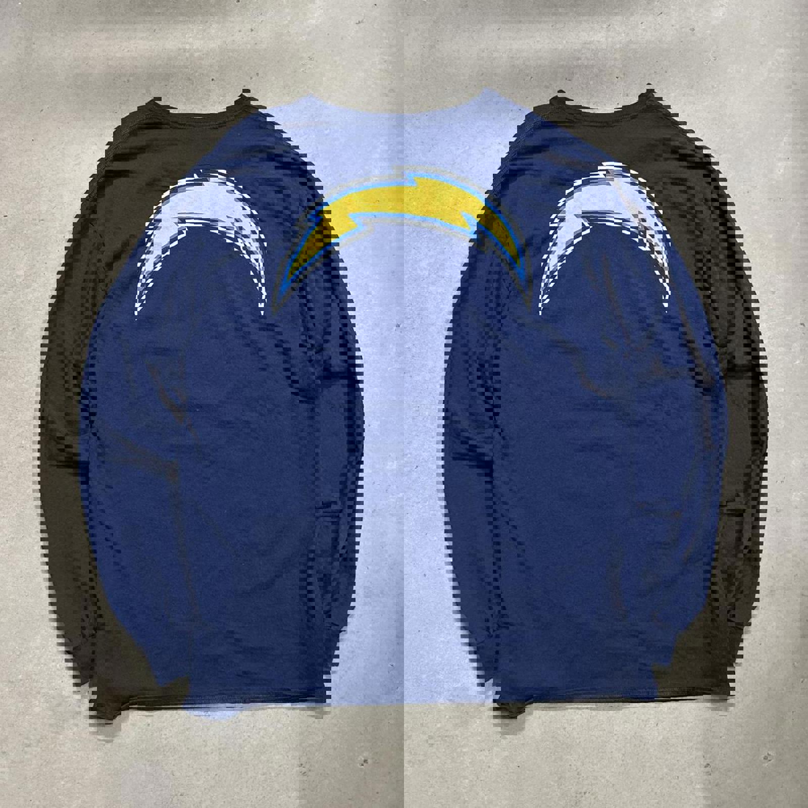 Retro 2016 San Diego Chargers stamped Navy Blue LongSleeve Shirt