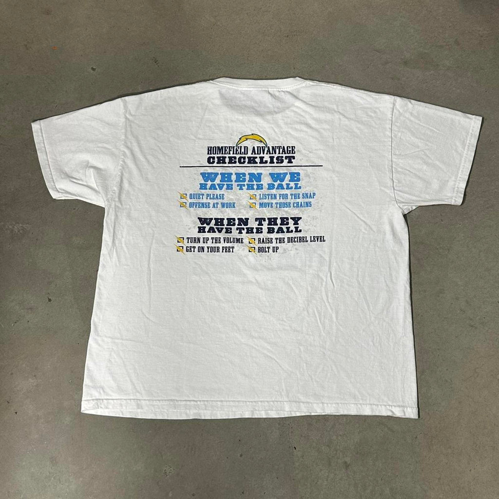 Vintage San Diego Chargers Homefield White Graphic Tee