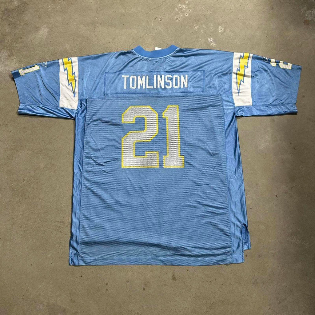 Vintage BabyBlue Reebok San Diego Chargers NFL #21 Tomlinson Jersey