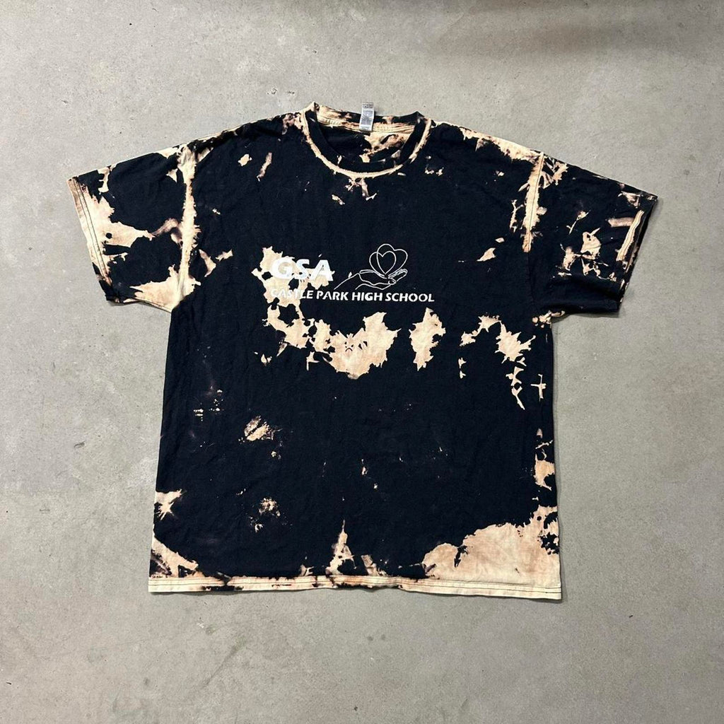 Dope Brown & Black Tiedyed Graphic Tee w/ quote on the back